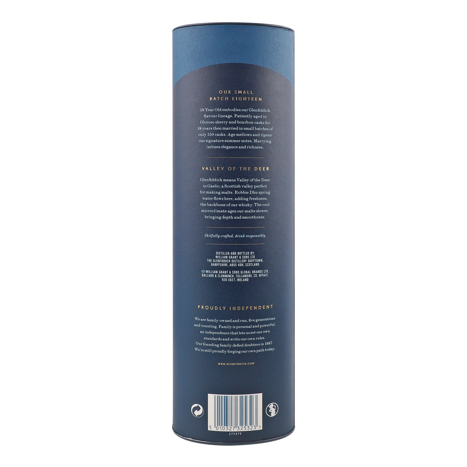 Віскі Glenfiddich 18 років односолодовий 40% 0.7л в тубусі Фото №:2