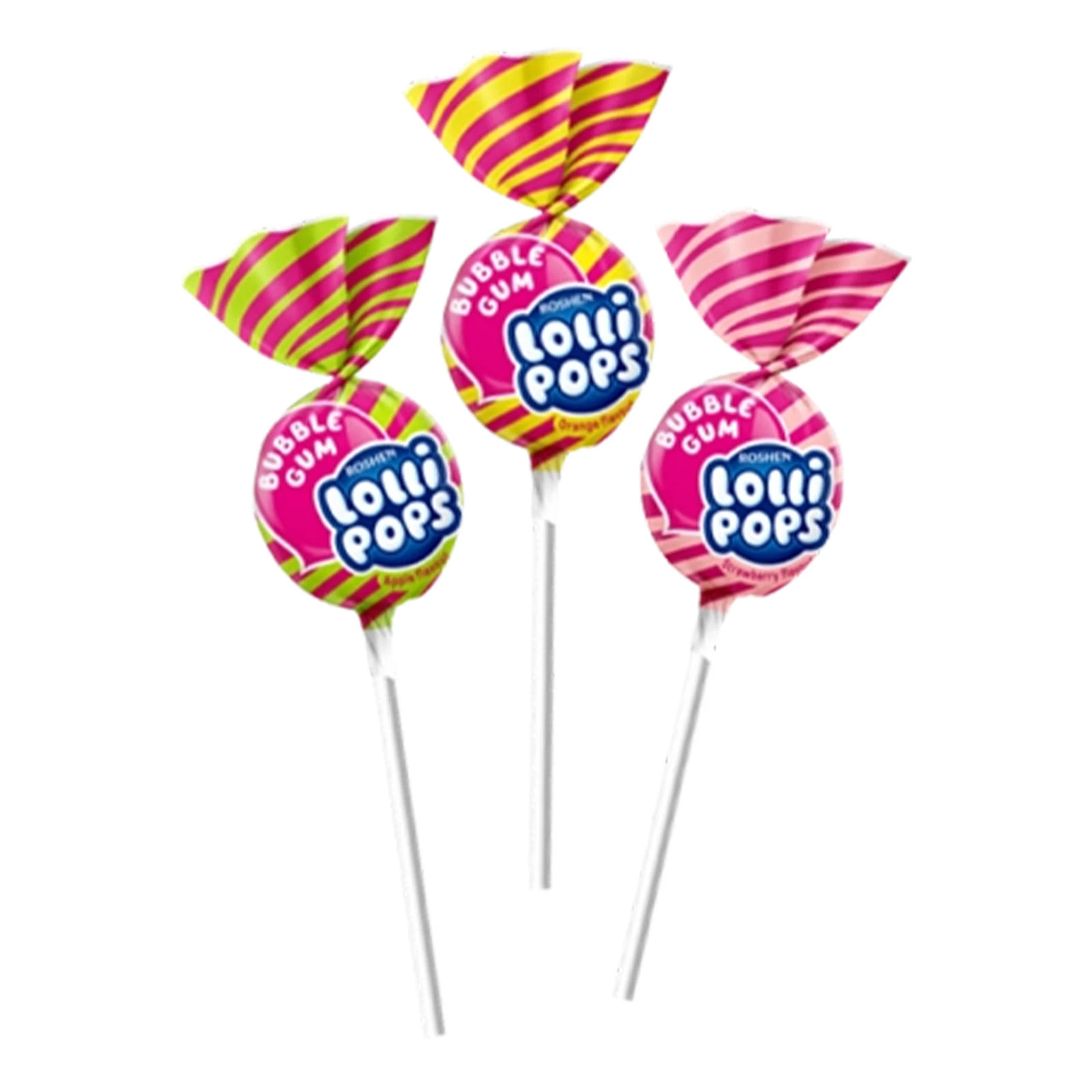Цукерки Roshen Lollipops gum карамельні фруктовий мікс