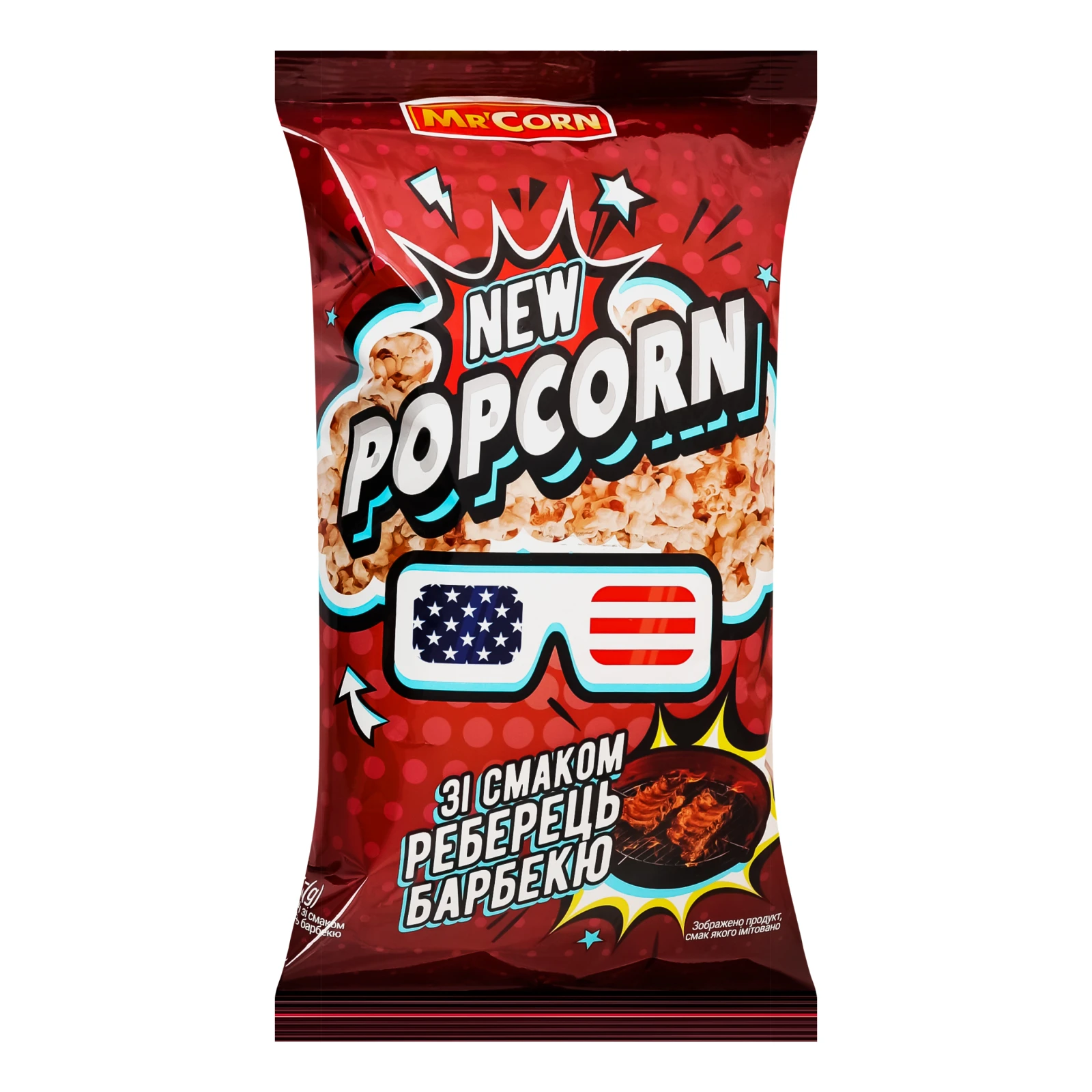 Попкорн Mr'Corn зі смаком реберець барбекю 70г Фото №:1