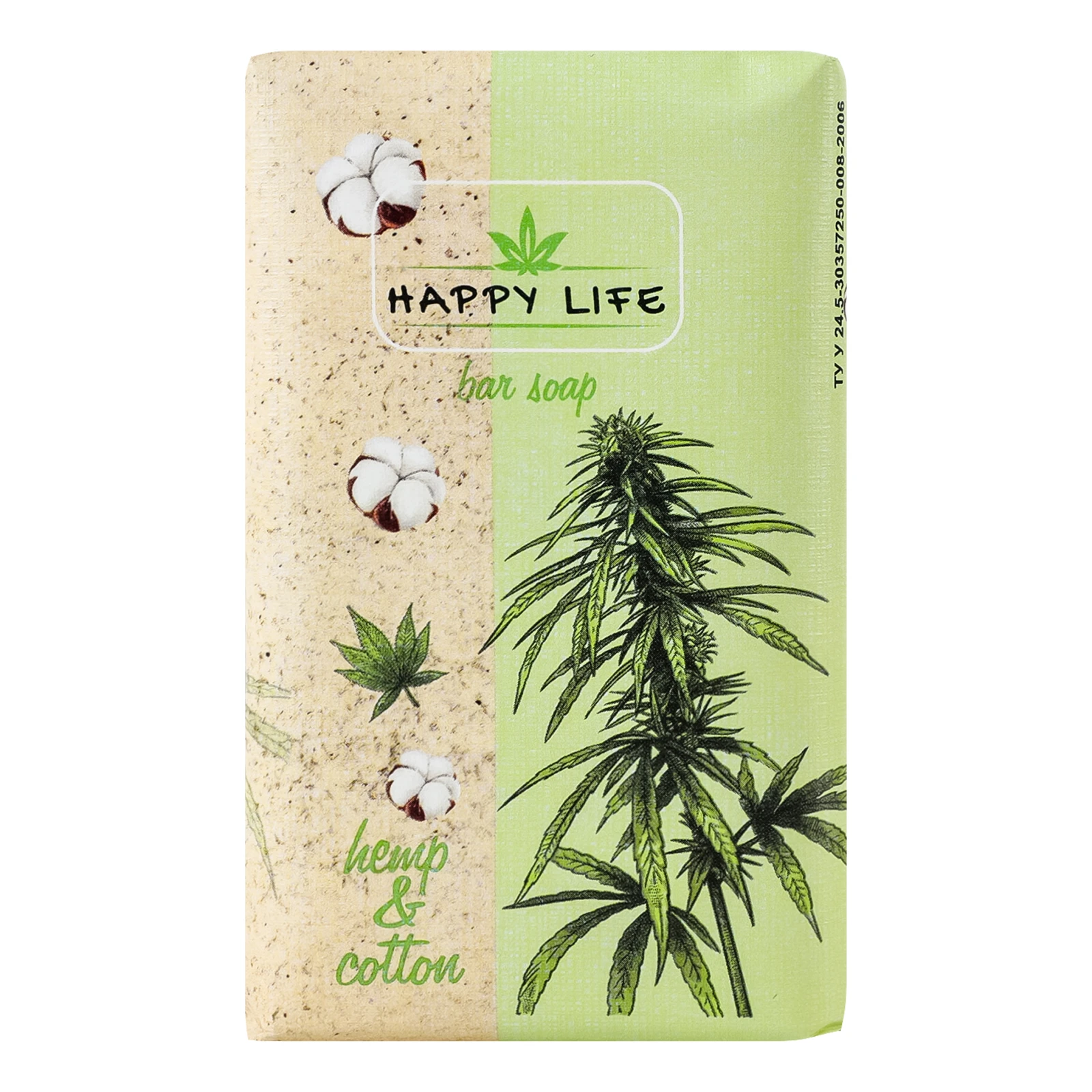 Мило Happy Life тверде Конопля і бавовна 180г Фото №:1
