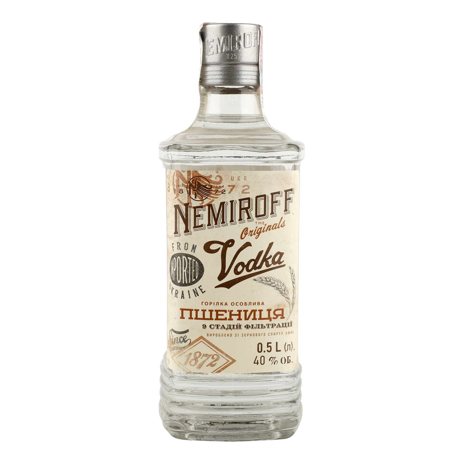 Горілка Nemiroff Originals Пшениця українська відбірна особлива 40% 0.5л Фото №:1