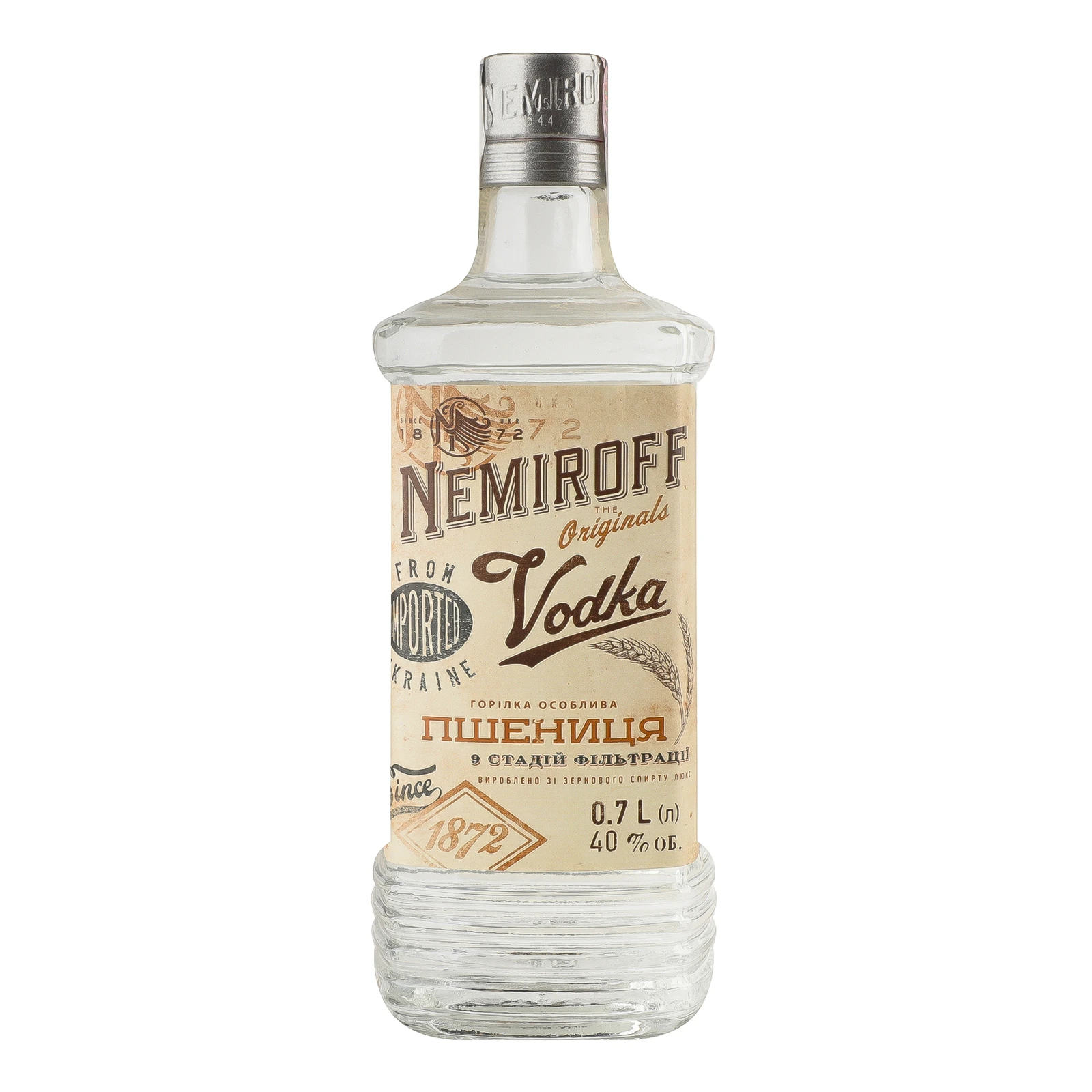 Горілка Nemiroff Originals Пшениця українська відбірна особлива 40% 0.7л Фото №:1