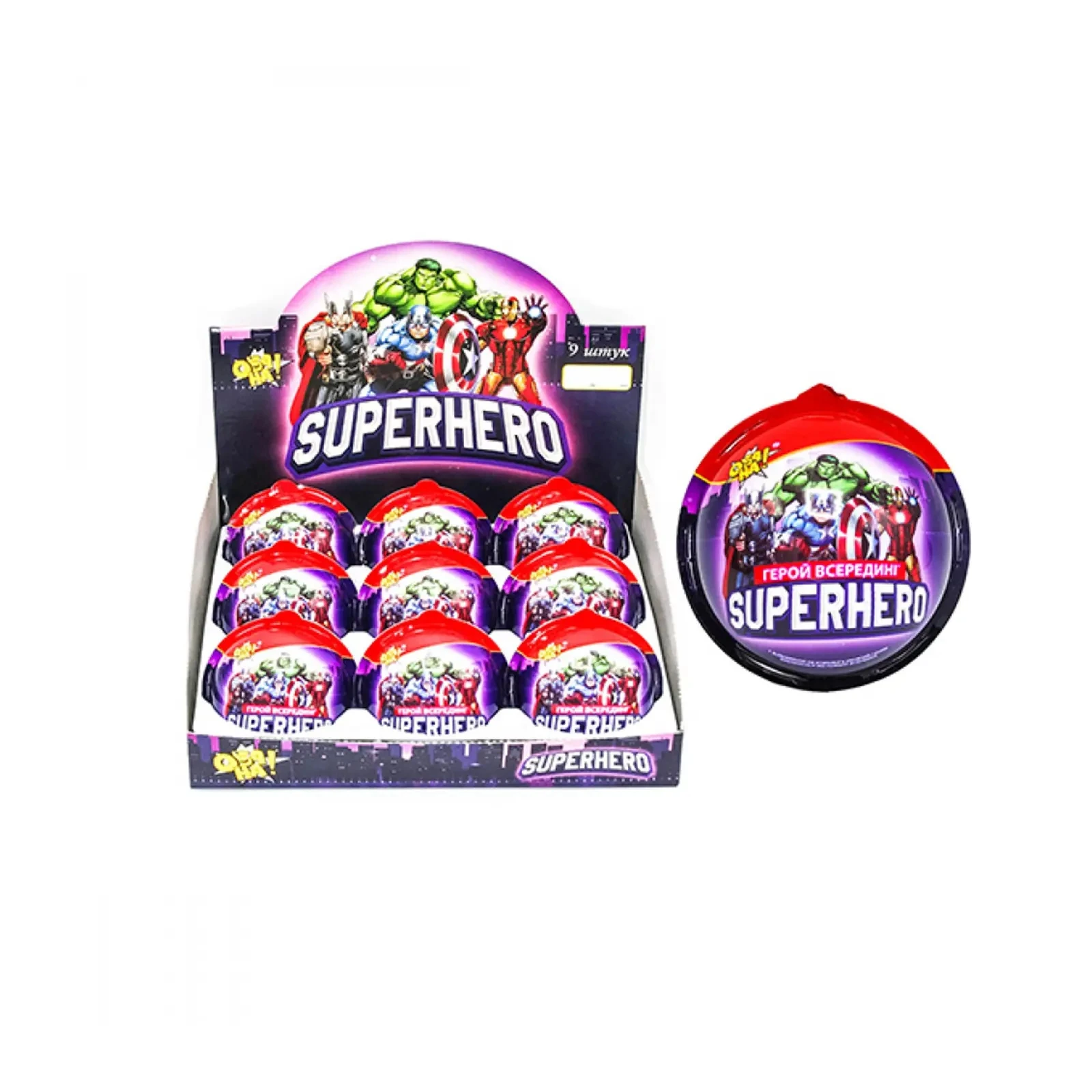 Набір ОбаНа яйце з сюрпризом Superhero д/хлопчик 50г Фото №:1