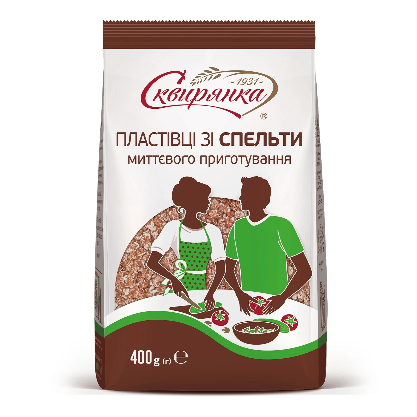 Пластівці Сквирянка миттєвого приготування пшеничні зі спельти 400г Фото №:1