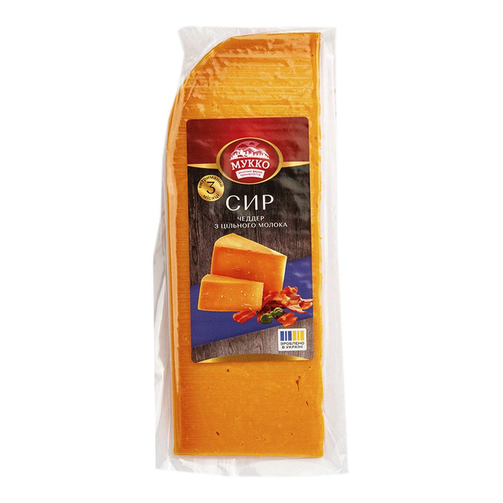 Сир Мукко Чеддер з цільного молока твердий 37% Фото №:1