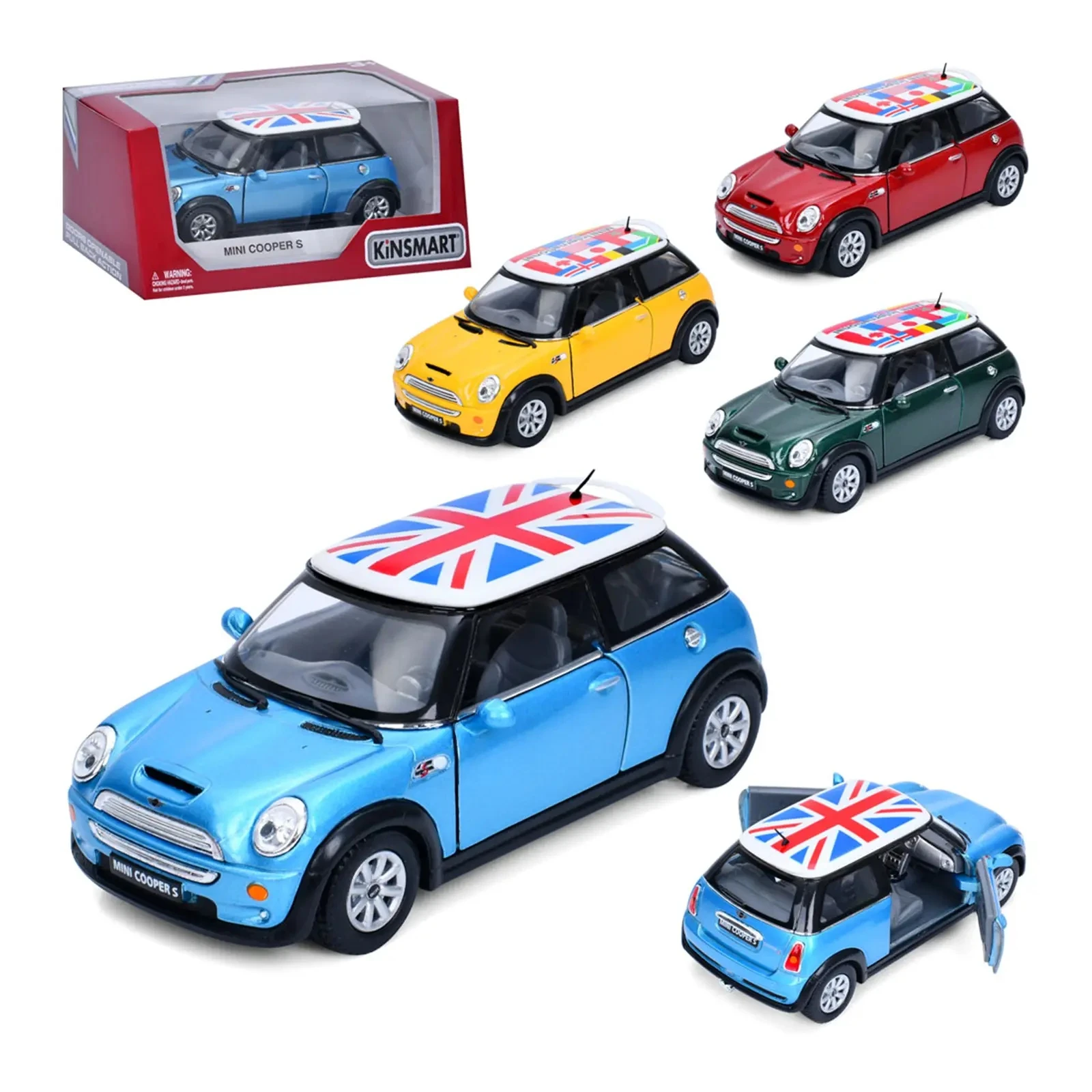 Машинка Kinsmart металева інерційна Mini Cooper S 1:32, гумові колеса, двері відчиняються KT5059WF 2види Фото навігації №:1
