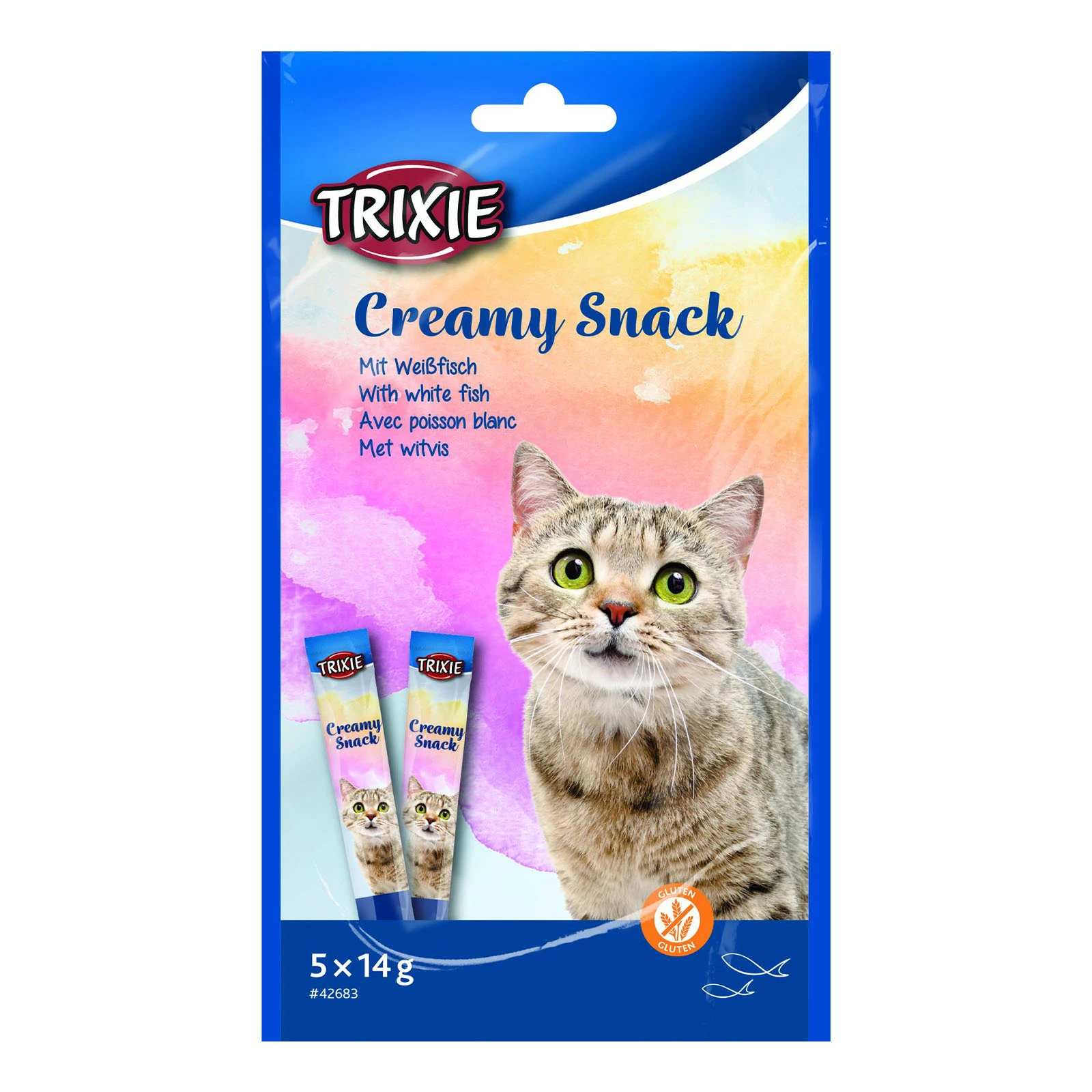 *Ласощі д/котів Trixie Creamy Snacks риба 5*14г Фото №:1