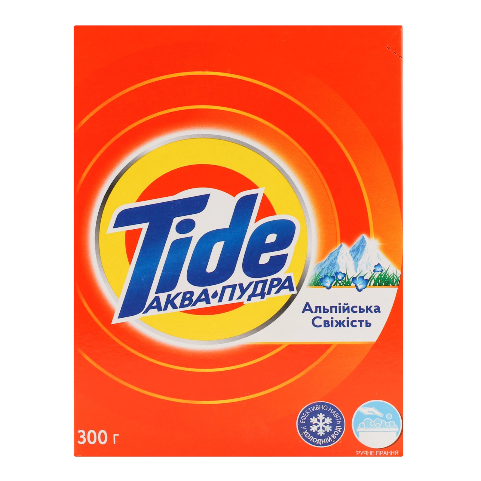Засіб миючий Tide Аква-Пудра Альпійська свіжість синтетичний порошкоподібний 300г Фото №:1