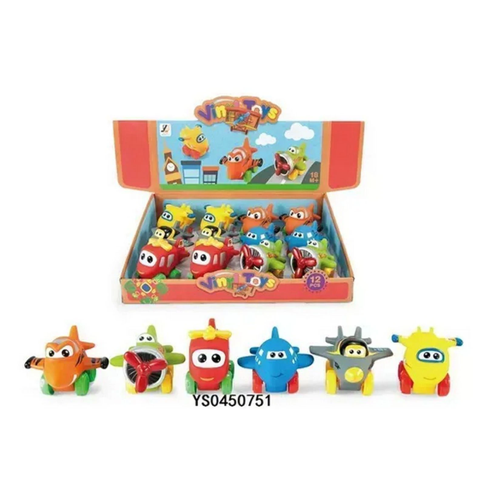Іграшка Vinyl Toys Веселі машинки–літачки JZD-034 6видів Фото №:1