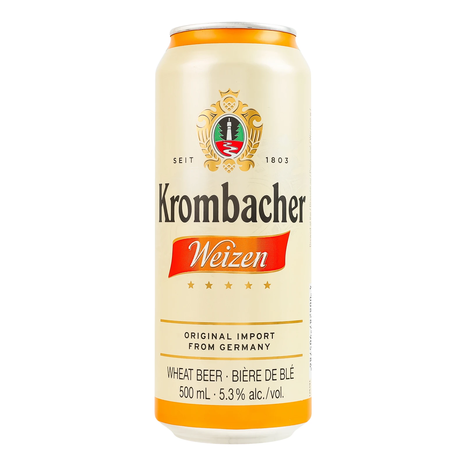 Пиво Krombacher Weizen пшеничне світле нефільтроване пастеризоване 5.3% 0.5л