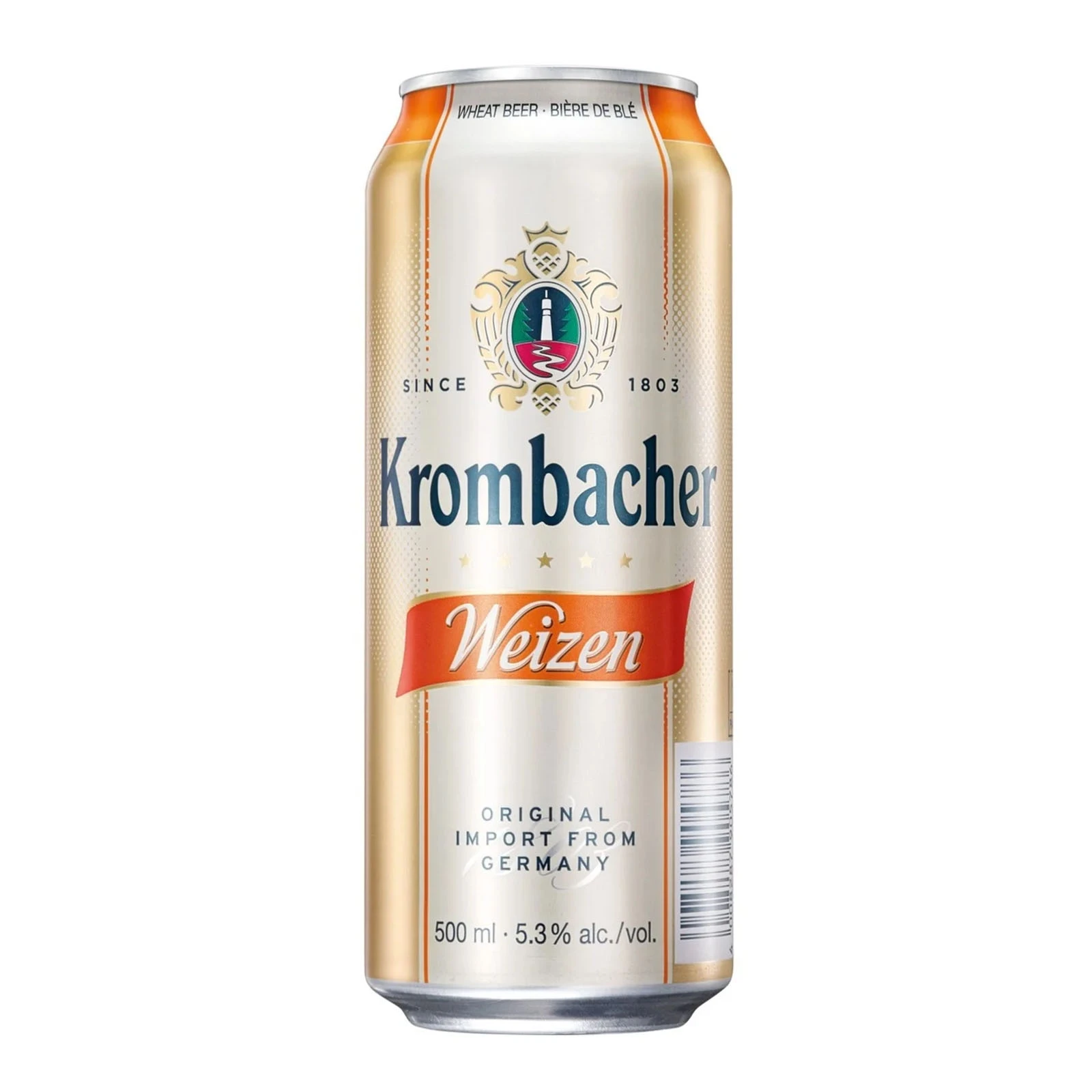 Пиво Krombacher 0,5л 5,3% пшеничне світле з/б Фото №:1