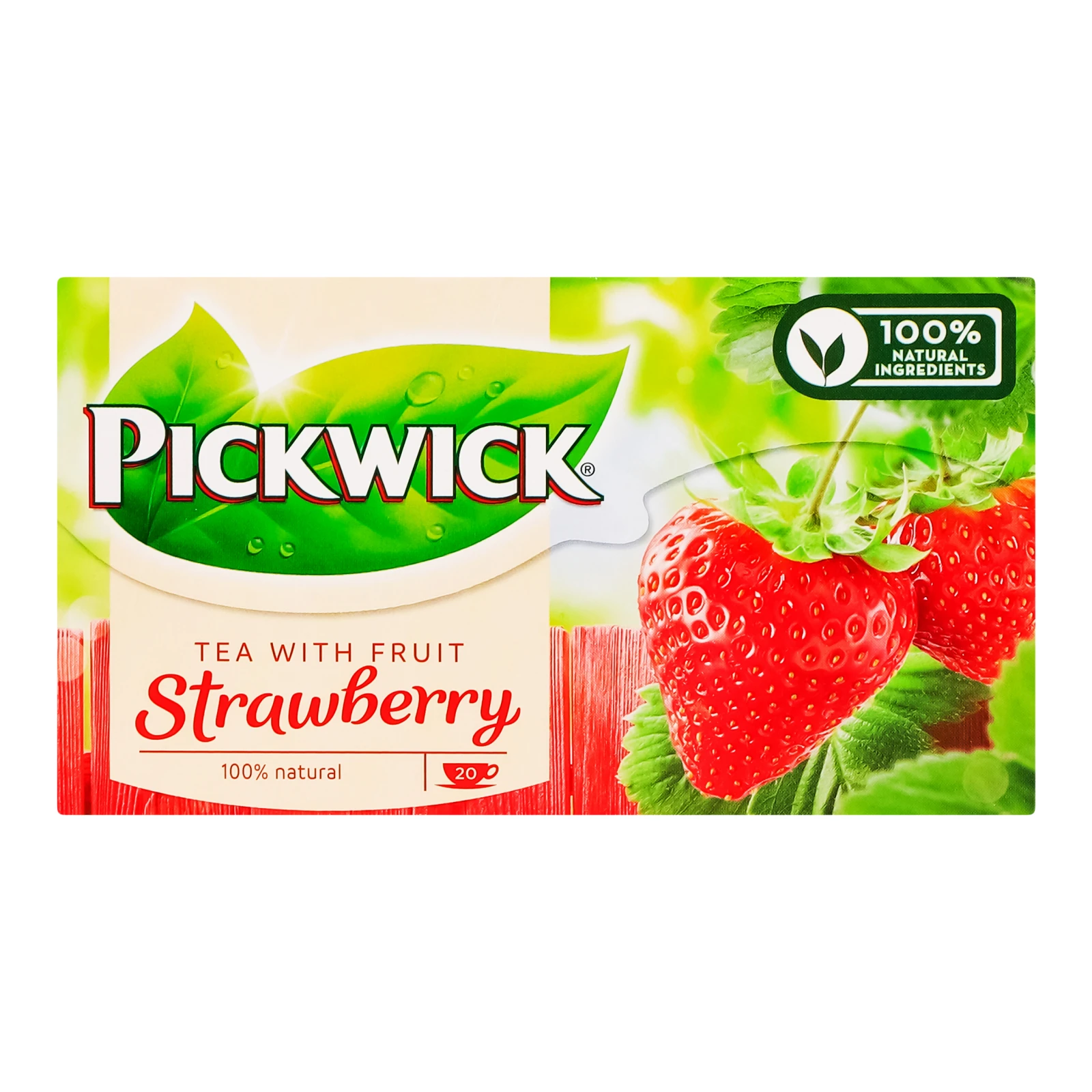 Чай Pickwick Strawberry чорний зі шматочками полуниці 20х1.5г Фото №:1