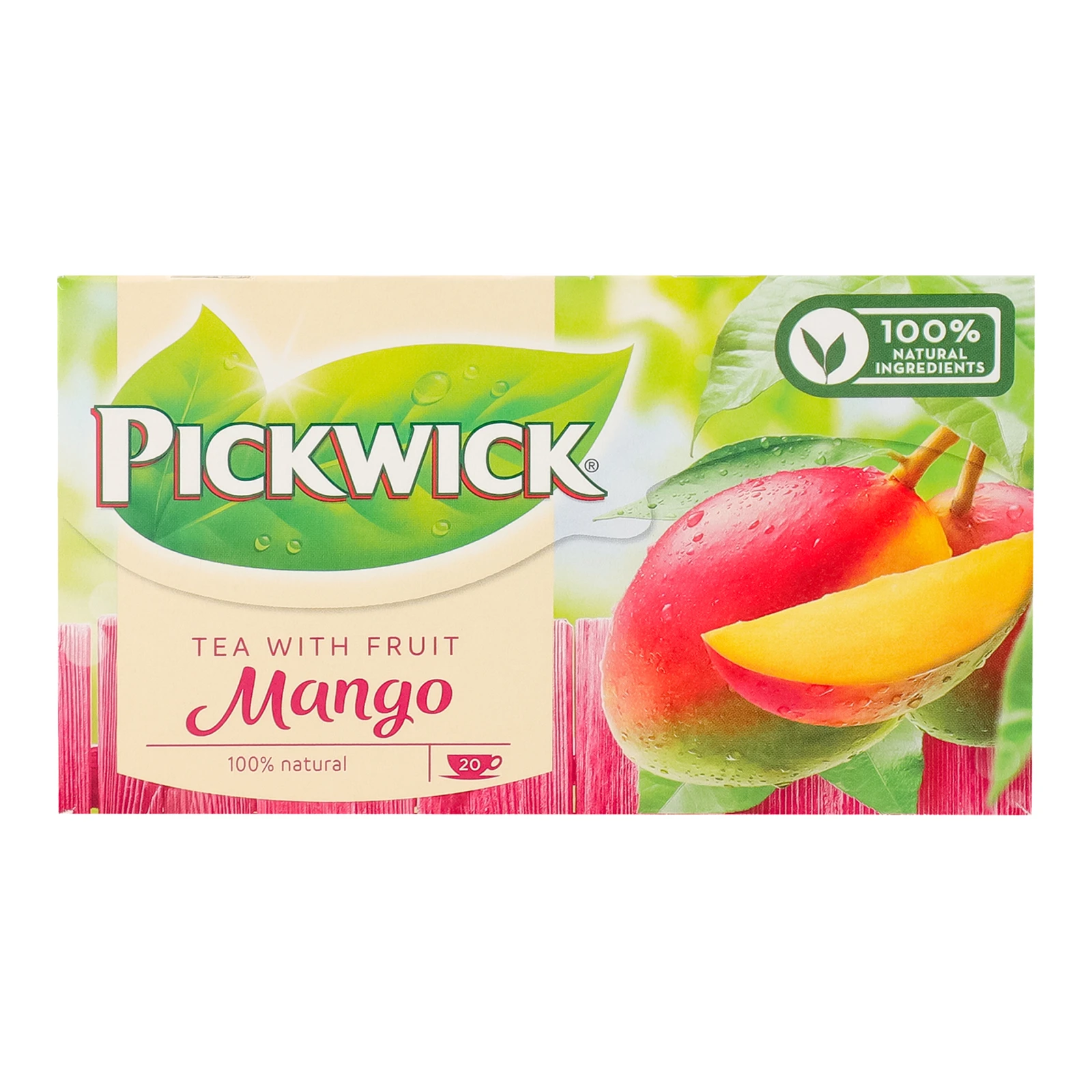Чай Pickwick Mango чорний ароматизований зі шматочками манго 20*1.5г Фото навігації №:1