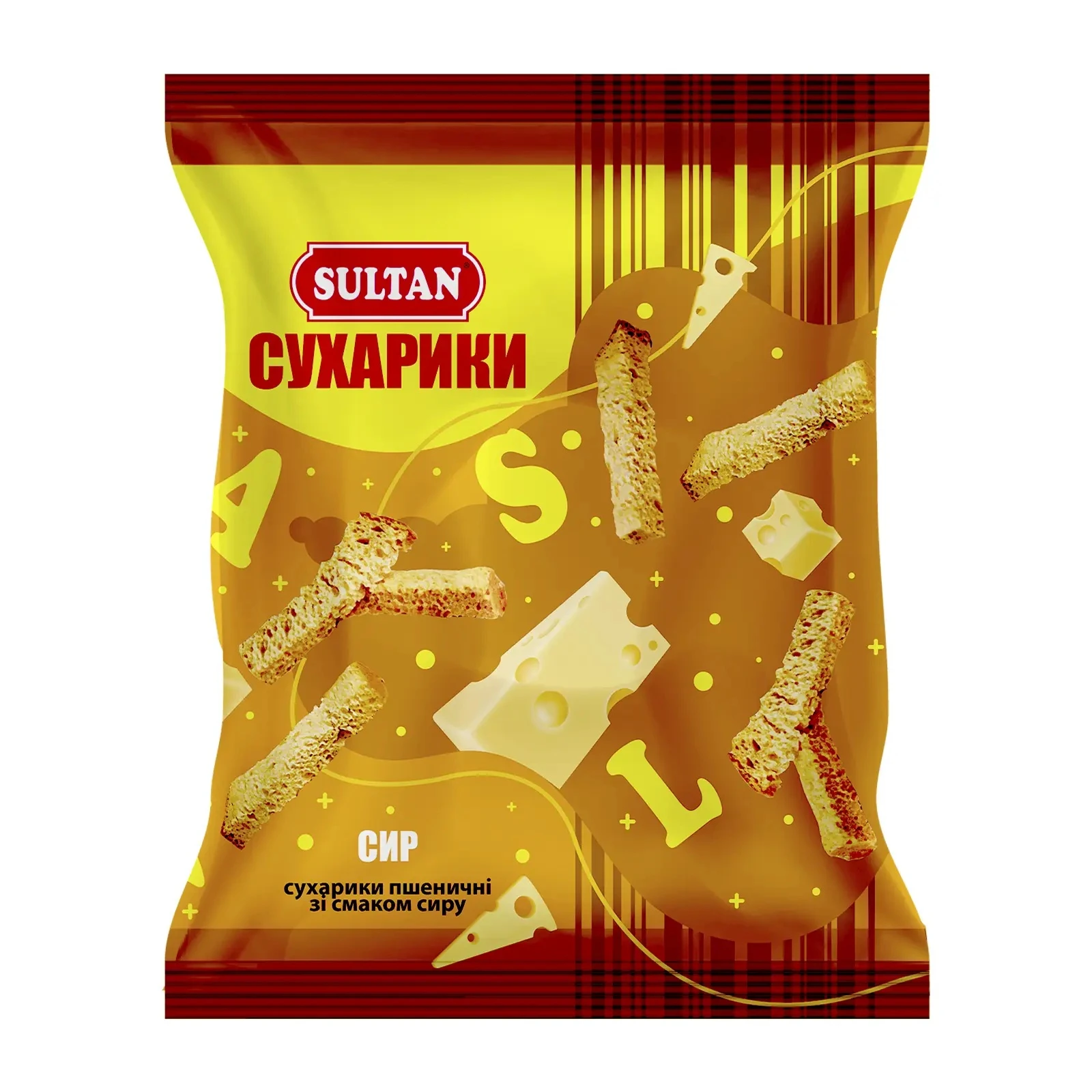 Сухарики Sultan пшеничні зі смаком сиру 90г Фото №:1