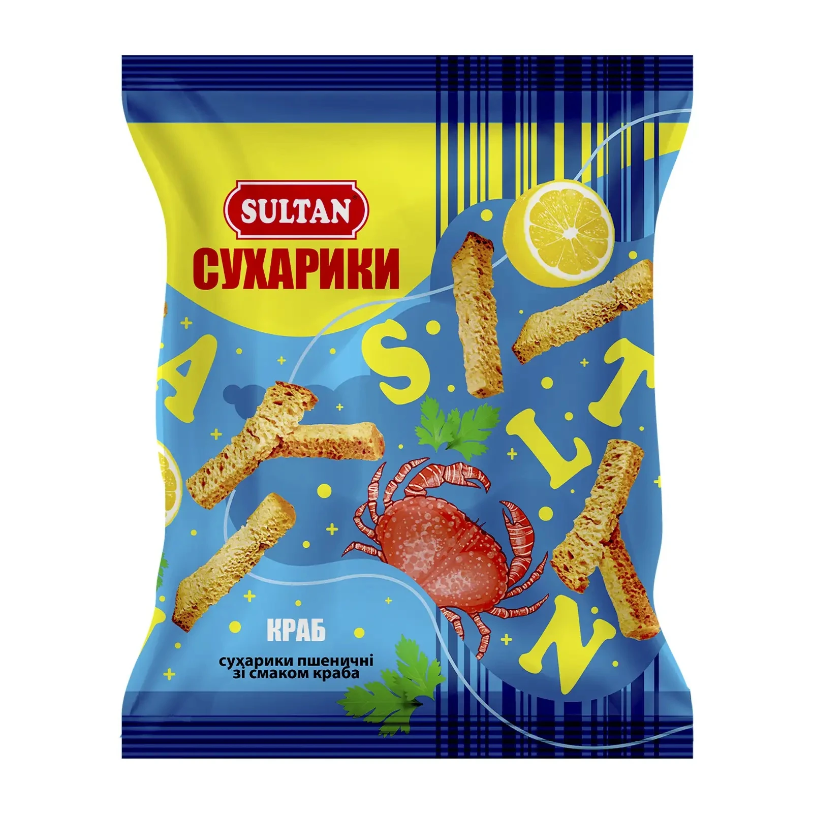 Сухарики Sultan пшеничні зі смаком краба 90г Фото №:1