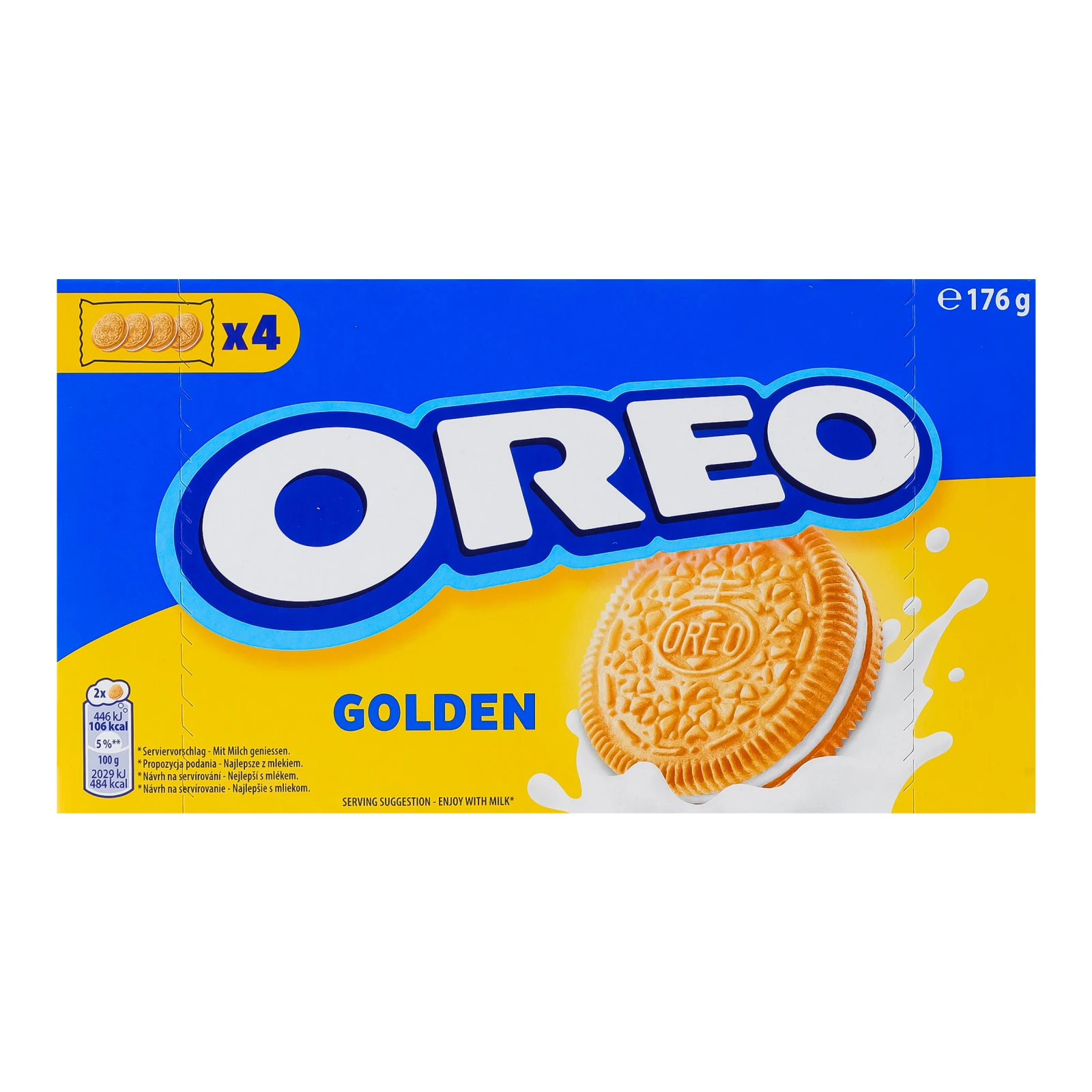 Печиво Oreo Golden з начинкою з ванільним смаком 4*44г Фото №:1