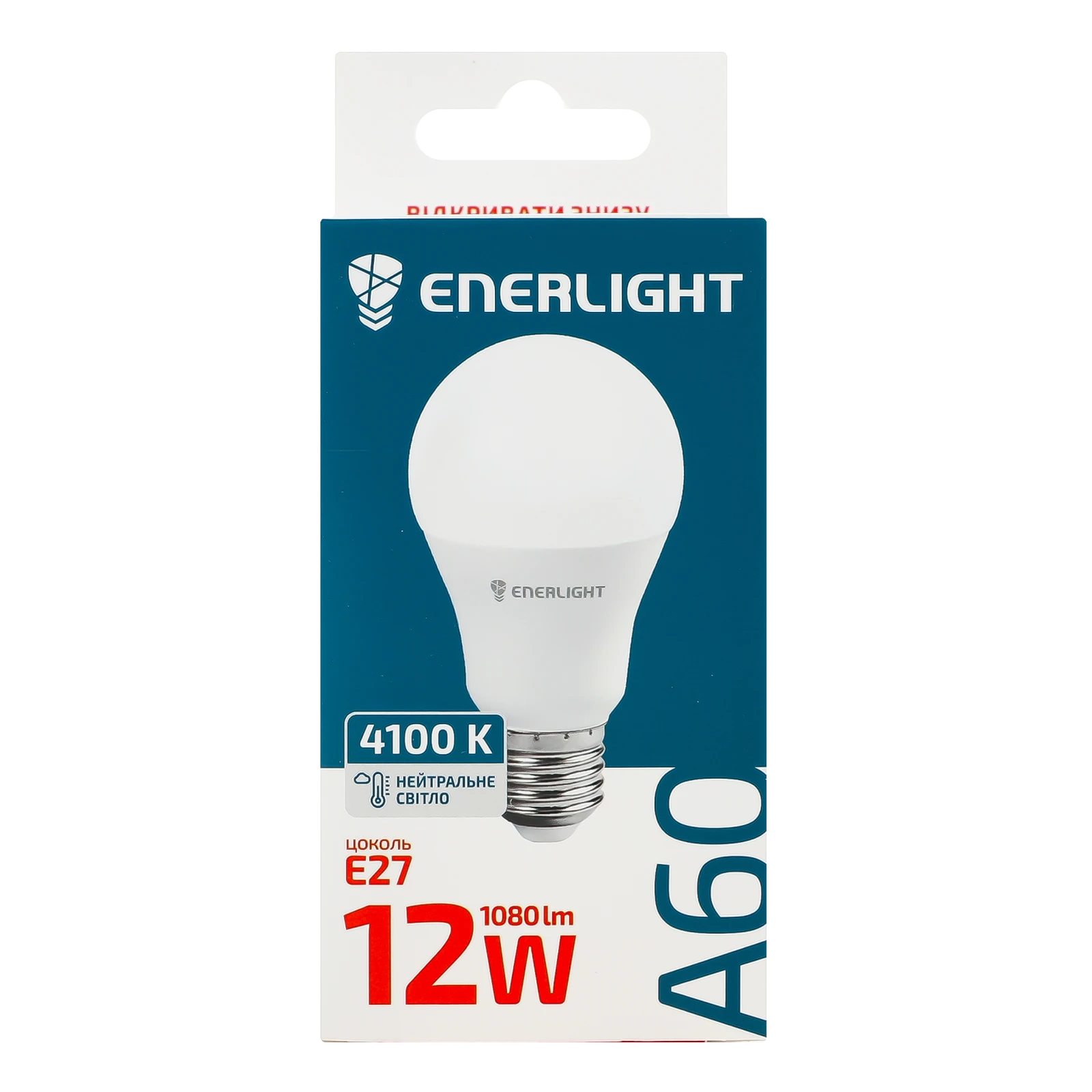 Лампа світлодіодна Enerlight 12W 1080lm E27 4100K A60 1шт Фото №:1