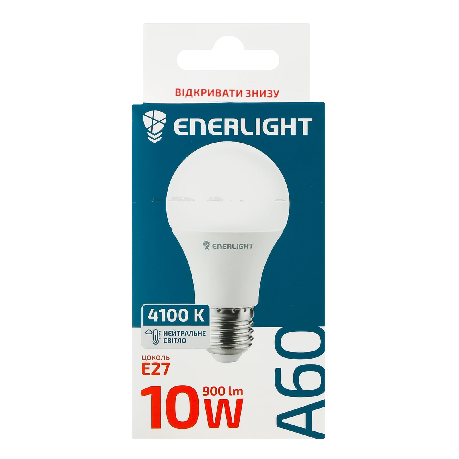 Лампа світлодіодна Enerlight 10W 900lm E27 4100K A60 1шт Фото №:1