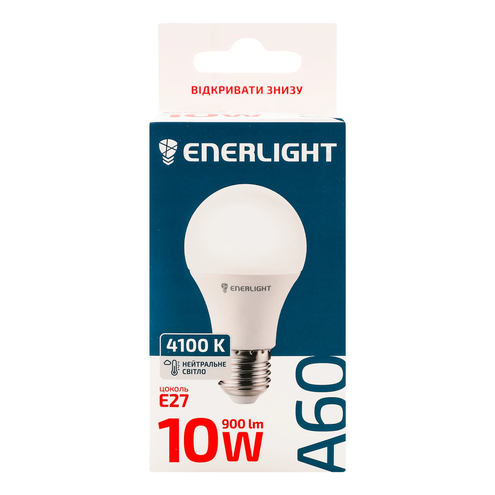 Лампа світлодіодна Enerlight 10W 900lm E27 4100K A60 1шт Фото №:1