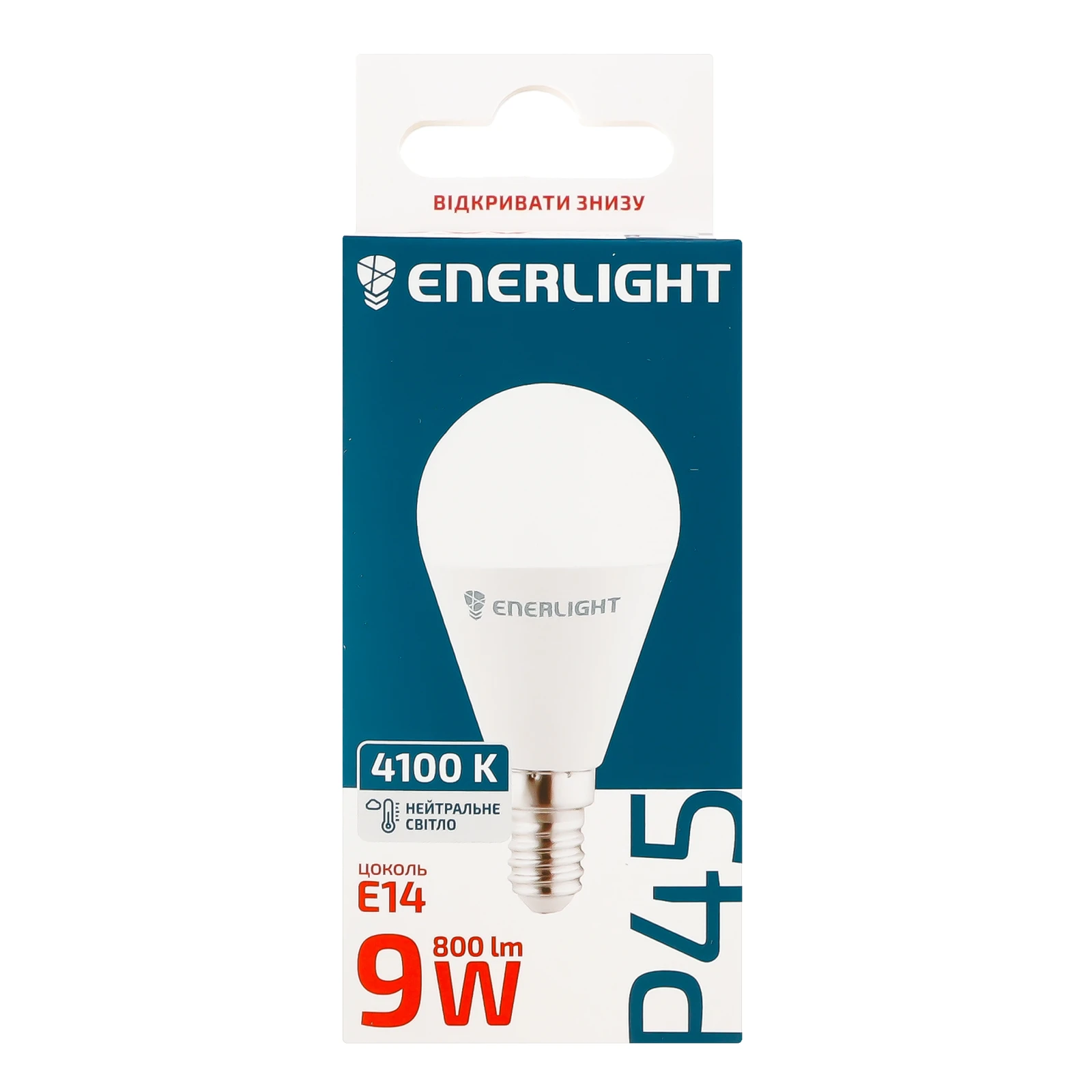 Лампа світлодіодна Enerlight 9W 800lm E14 4100K P45 1шт Фото навігації №:1