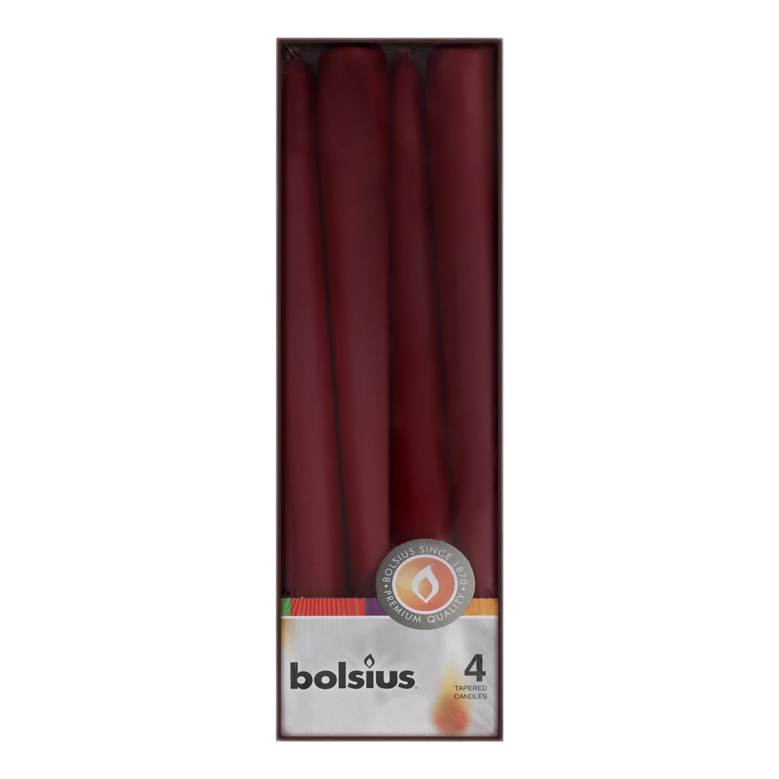 *Свічка Bolsius 245/24 конусна 4шт бордо 350944 Фото №:1