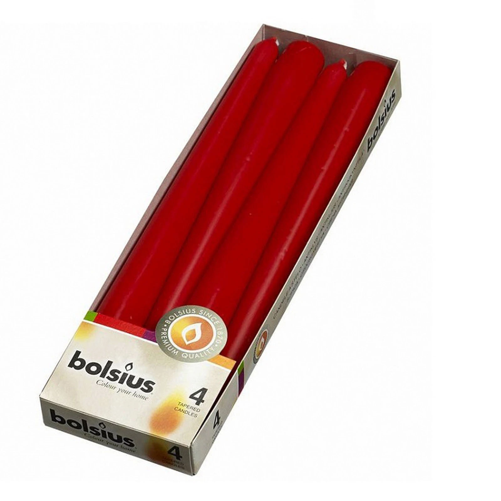 Свічка Bolsius конусна 245/24 червона 350941 4шт Фото №:1