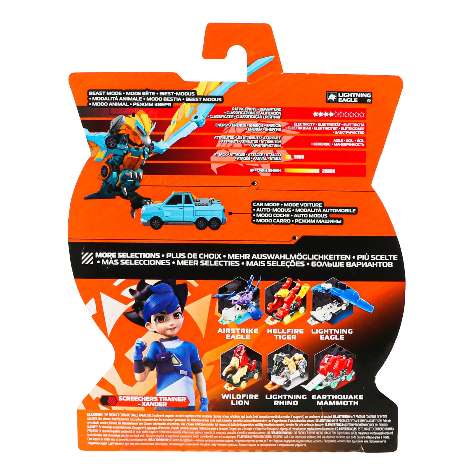 Машинка-трансформер Screechers Wild Lightning Eagle S4 L0 №EU685003 для дітей від 5-ти років 1шт Фото №:2