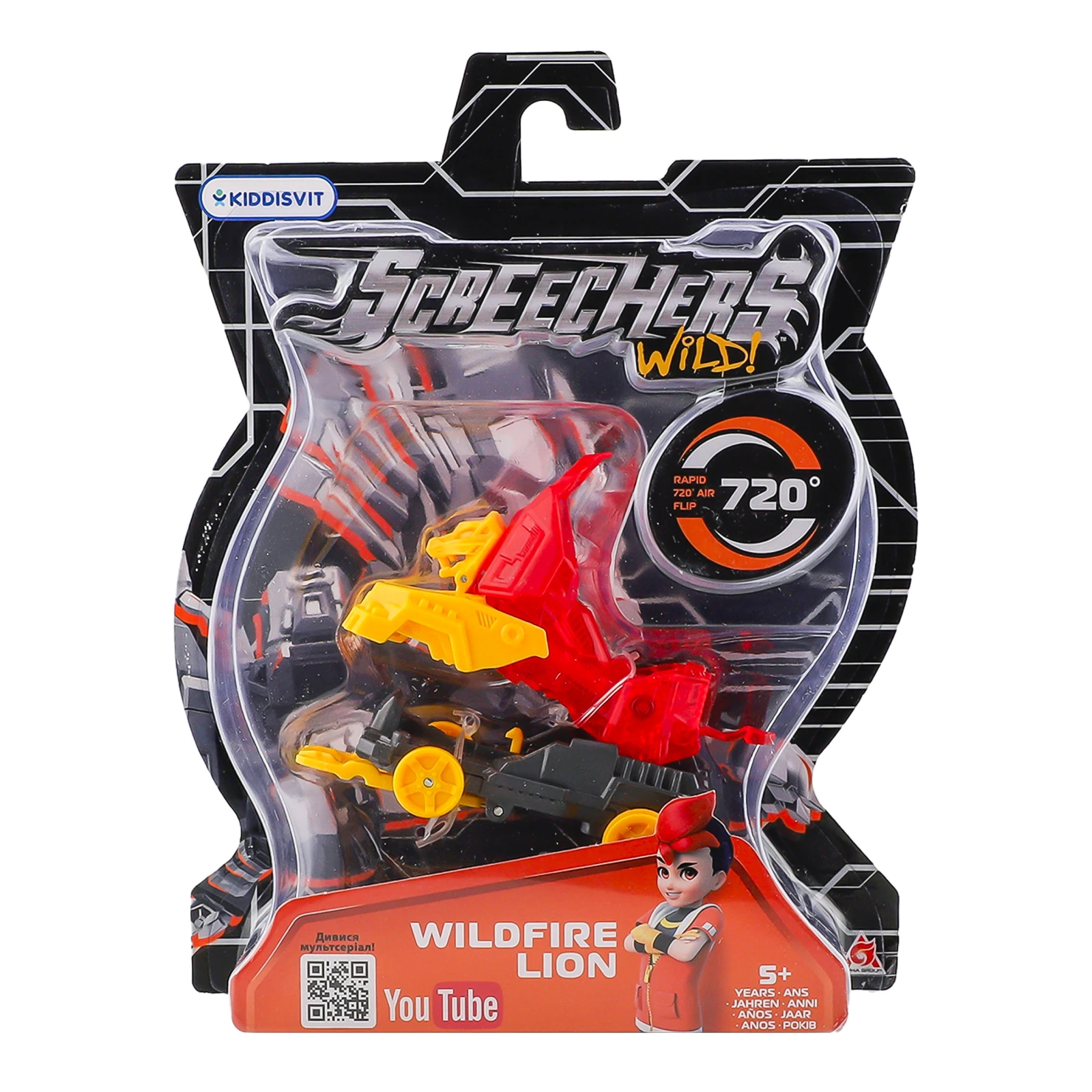 Машинка-трансформер Screechers Wild Wildfire Lion S4 L0 №EU685004 для дітей від 5-ти років 1шт Фото №:1
