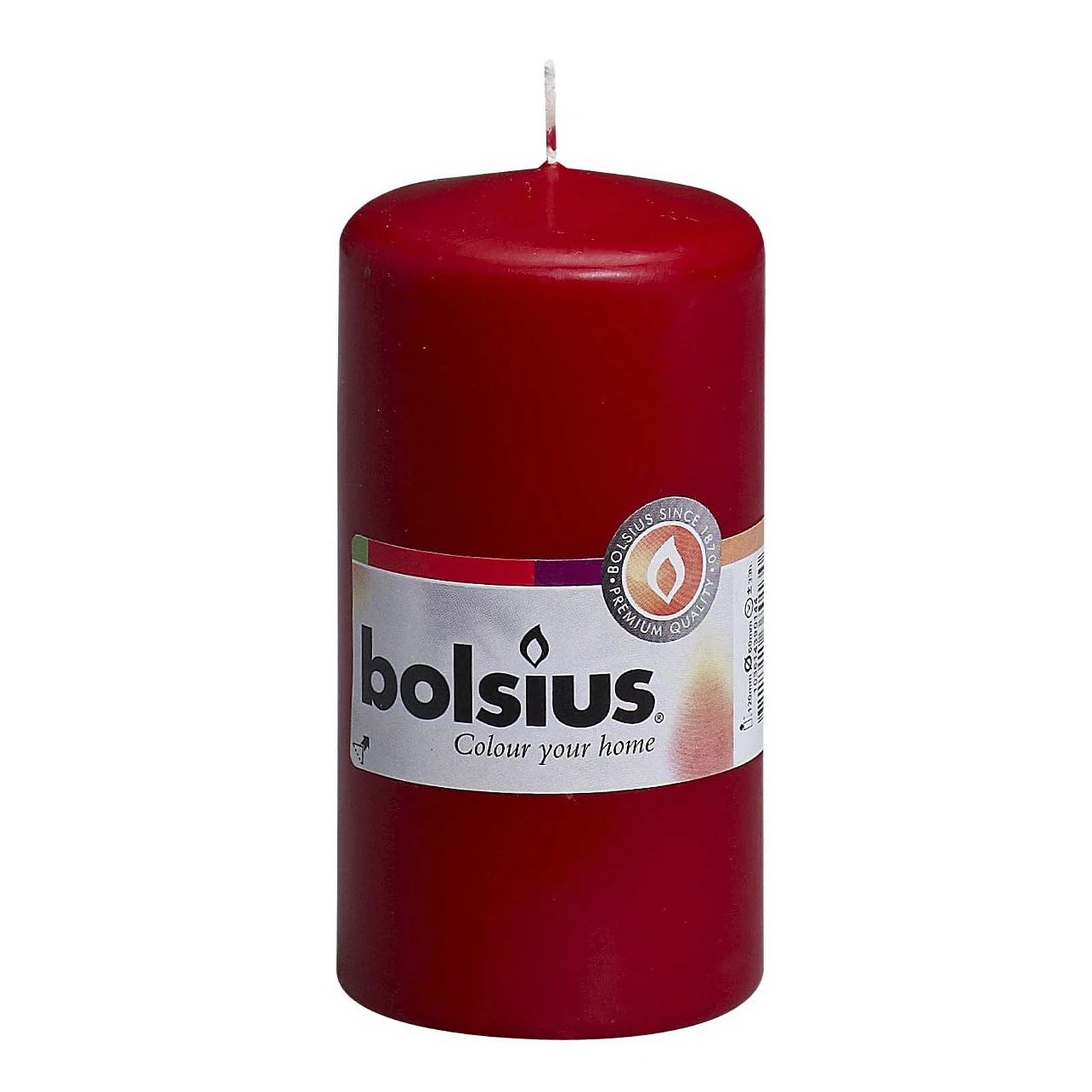 Свічка Bolsius стовпчик 120/60 бордо 390144 Фото №:1