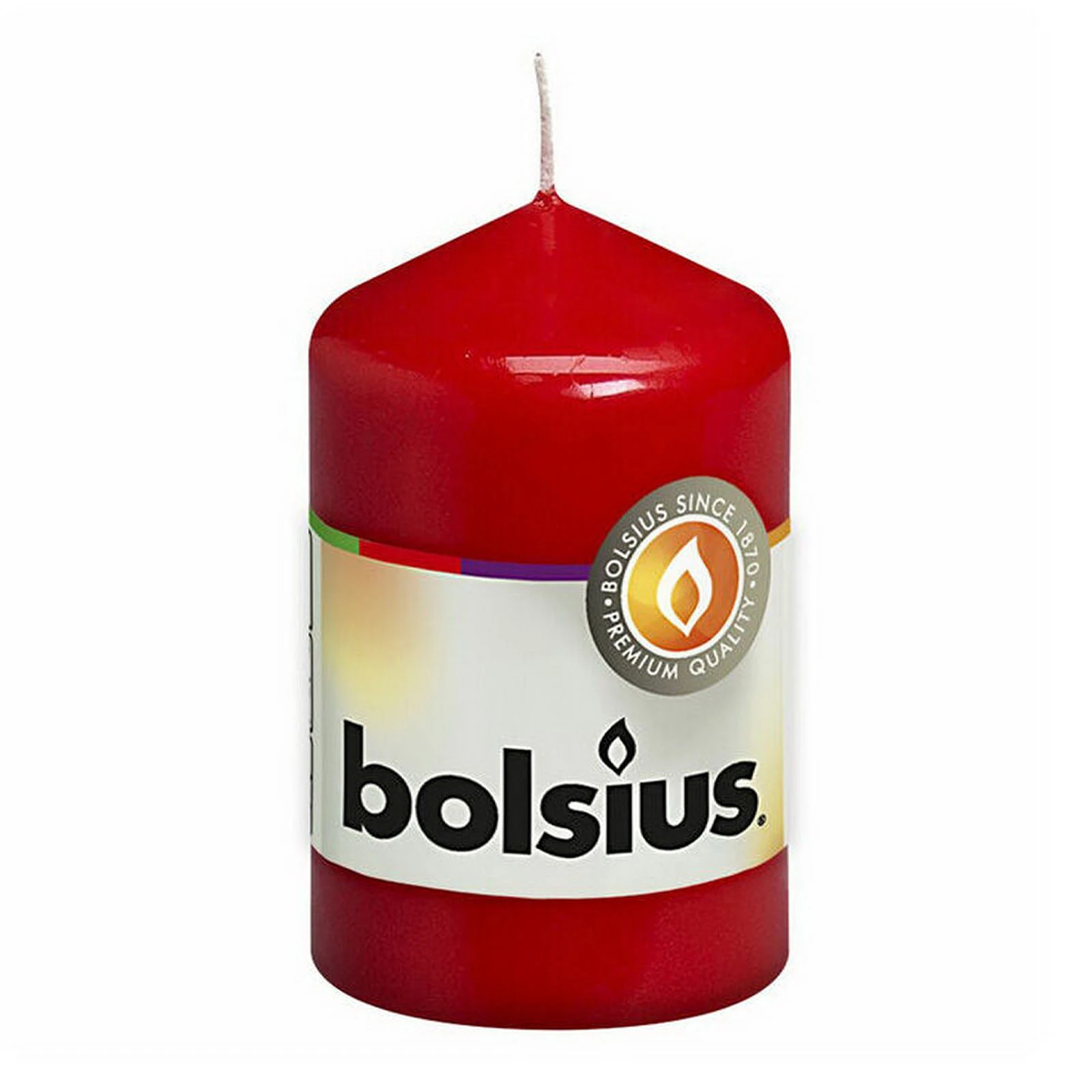 Свічка Bolsius стовпчик 80/50 червона 200141 Фото №:1