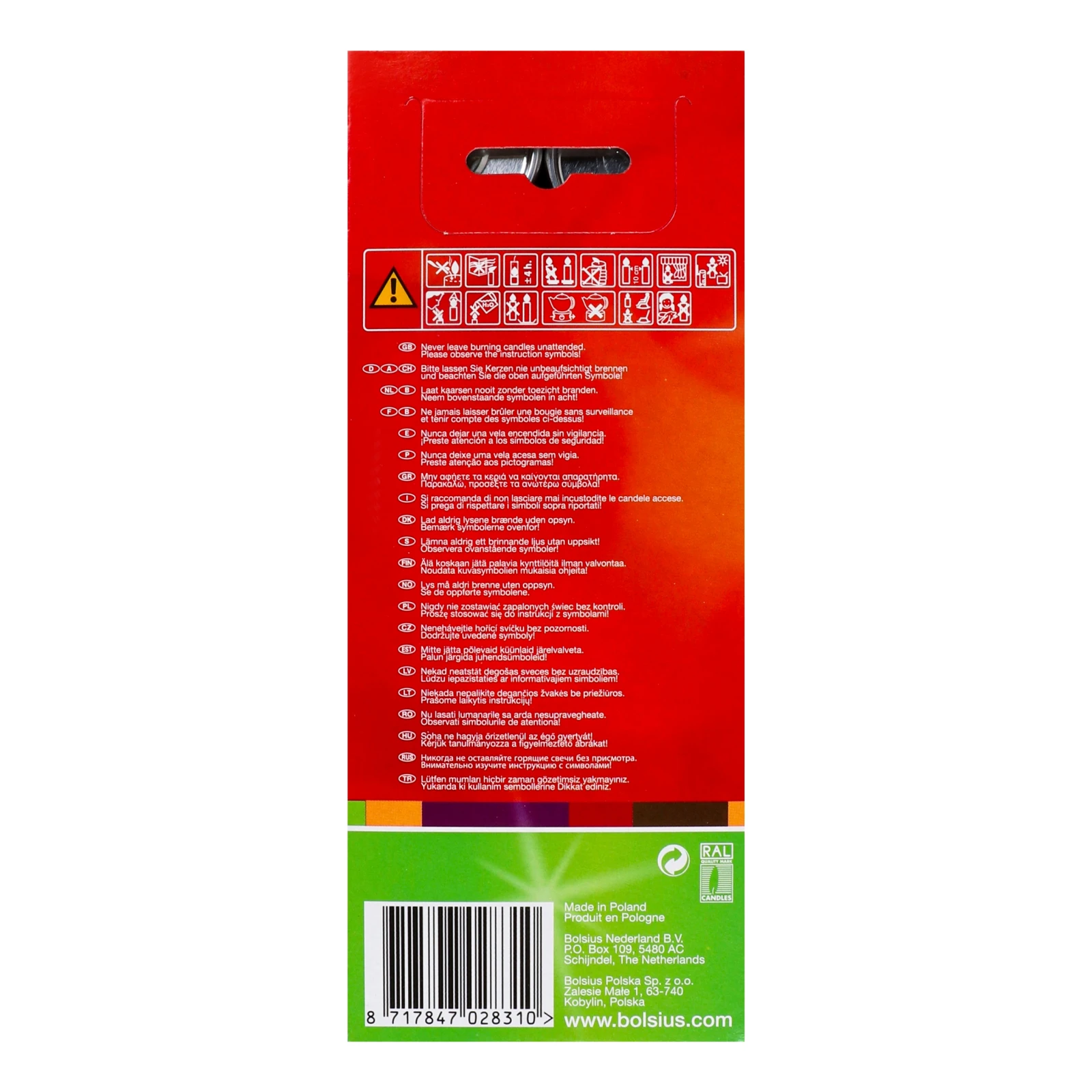 *Свiчки Bolsius 4 години 10шт 306700 Фото №:2