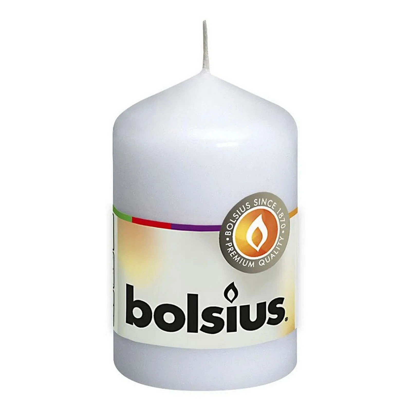 Свічка Bolsius 80/50 стовпчик Біла 200102 Фото №:1