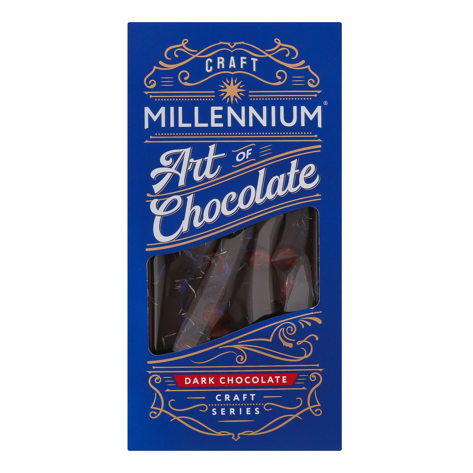 Шоколад Millennium Craft Series чорний з фундуком, журавлиною та волошками 100г Фото №:1