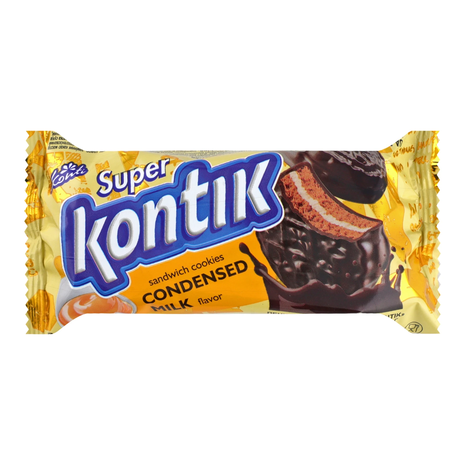 Печиво-сендвіч Super Kontik смак згущеного молока 90г Фото навігації №:1