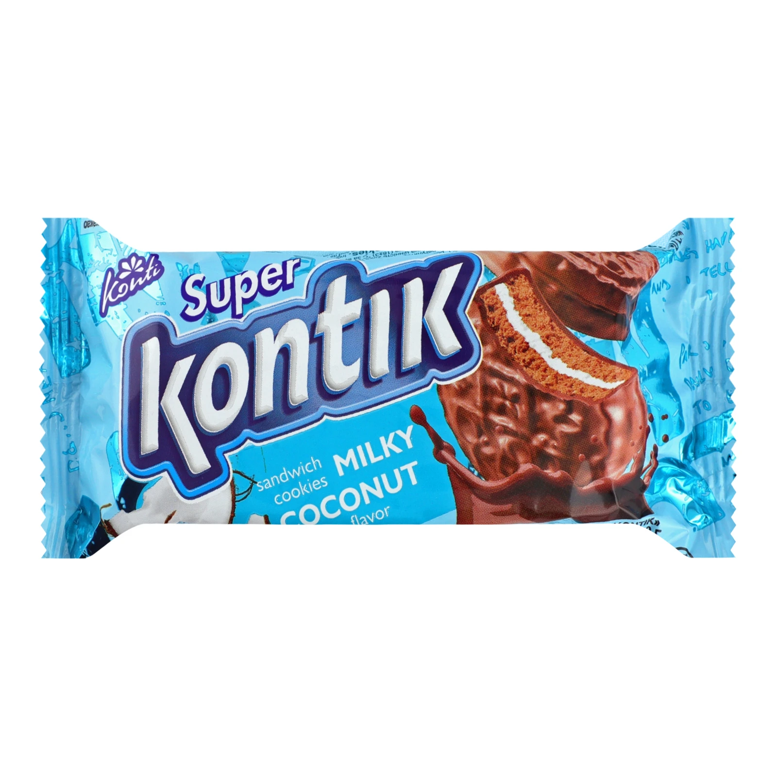 Печиво-сендвіч Super Kontik молочний зі смаком кокоса 90г Фото №:1