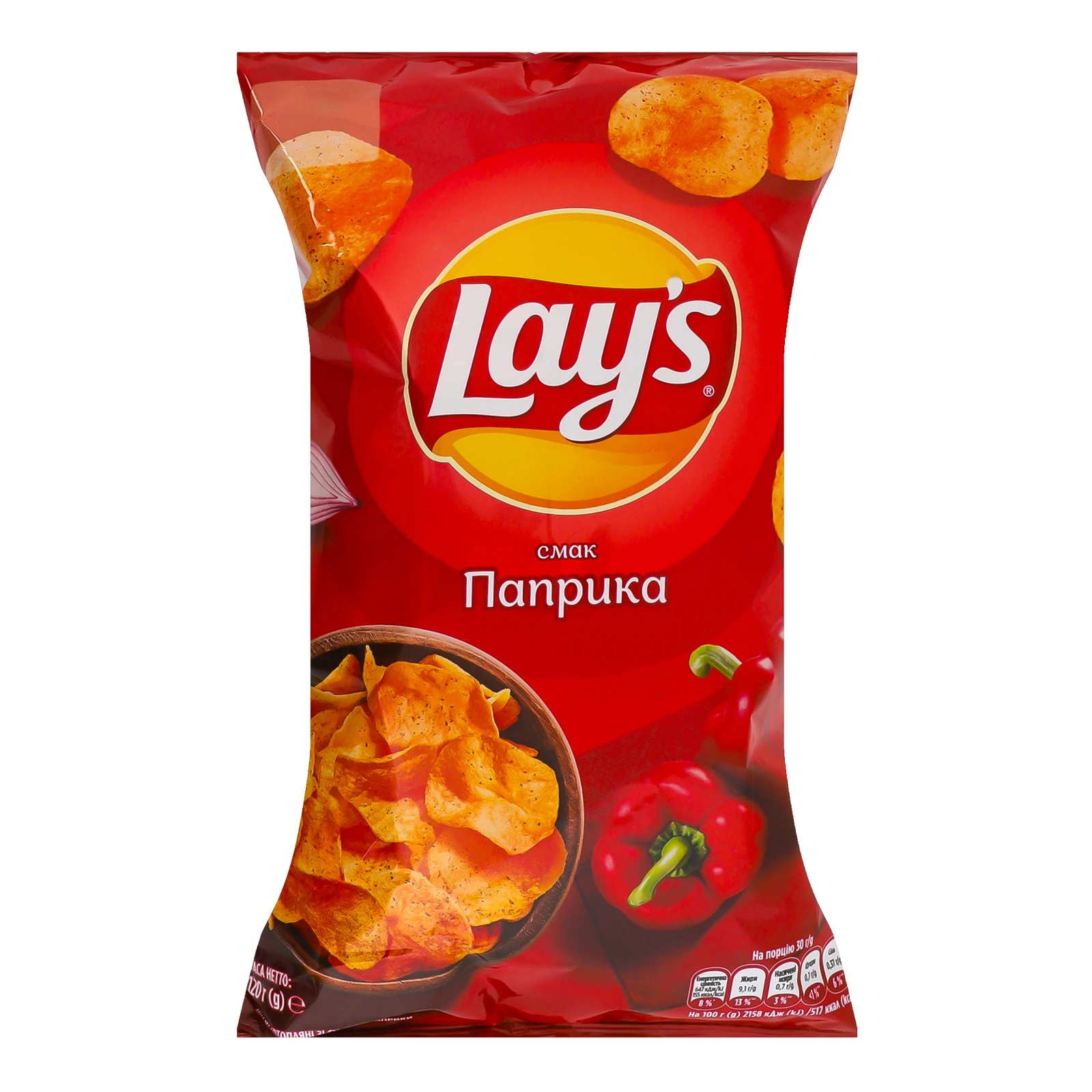 Чипси Lay's картопляні зі смаком Паприка 120г