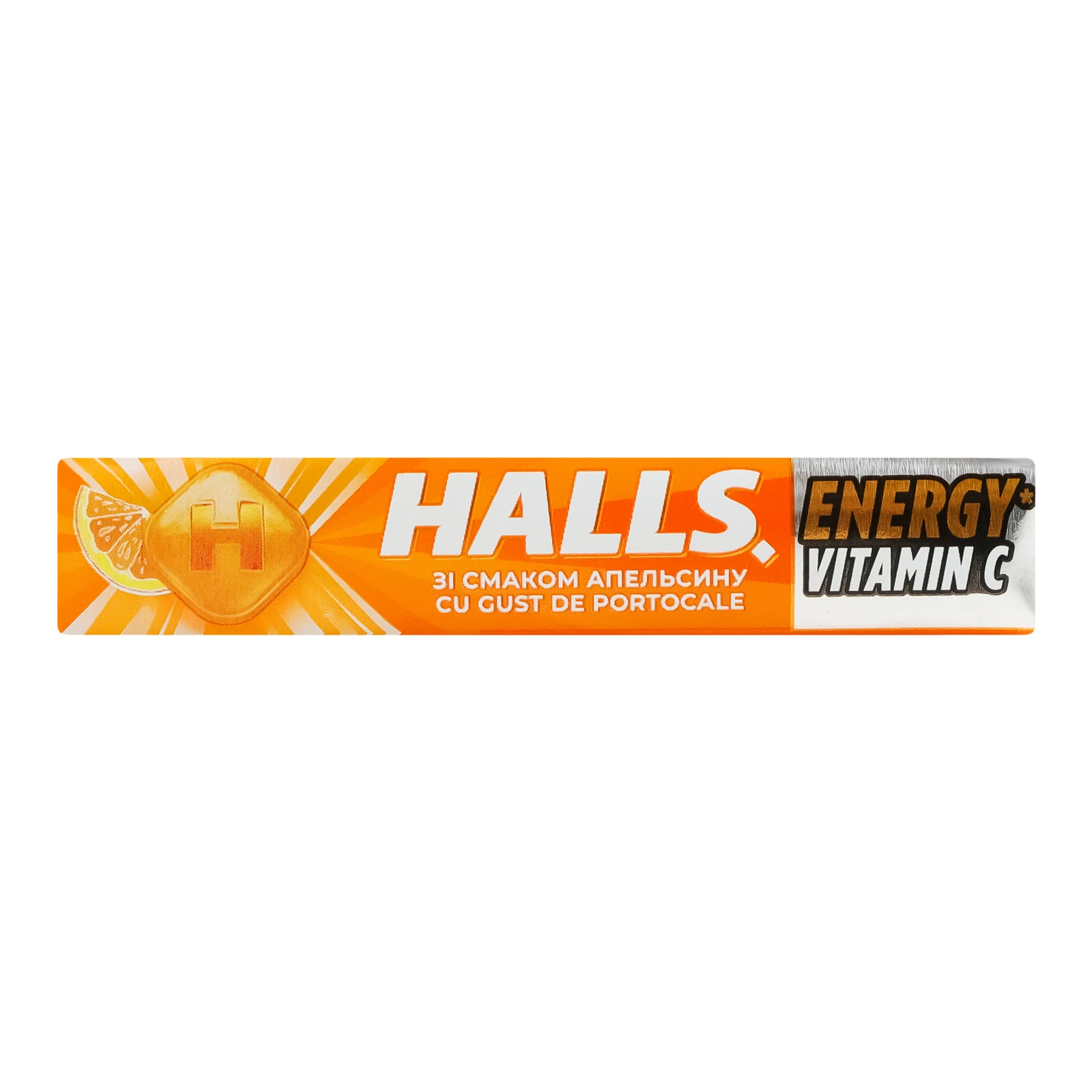 Льодяники Halls Energy Vitamin C зі смаком апельсина 25.2г Фото №:1