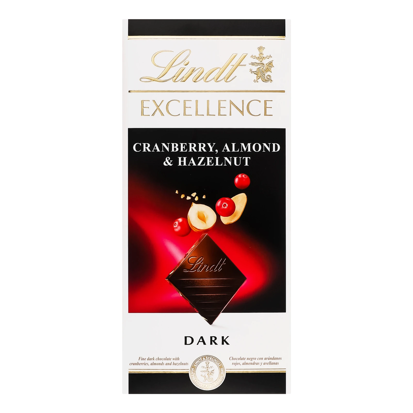 Шоколад Lindt Excellence Cranberry Almond&Hazelnut чорний 100г Фото №:1