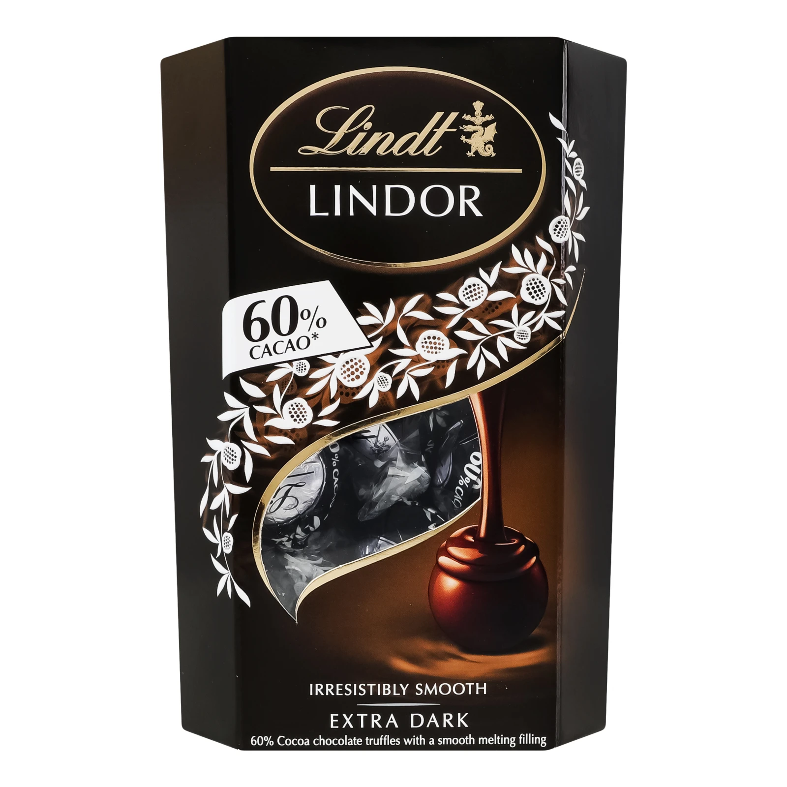 Цукерки Lindt Lindor шоколадні Extra Dark 60% 200г Фото №:1