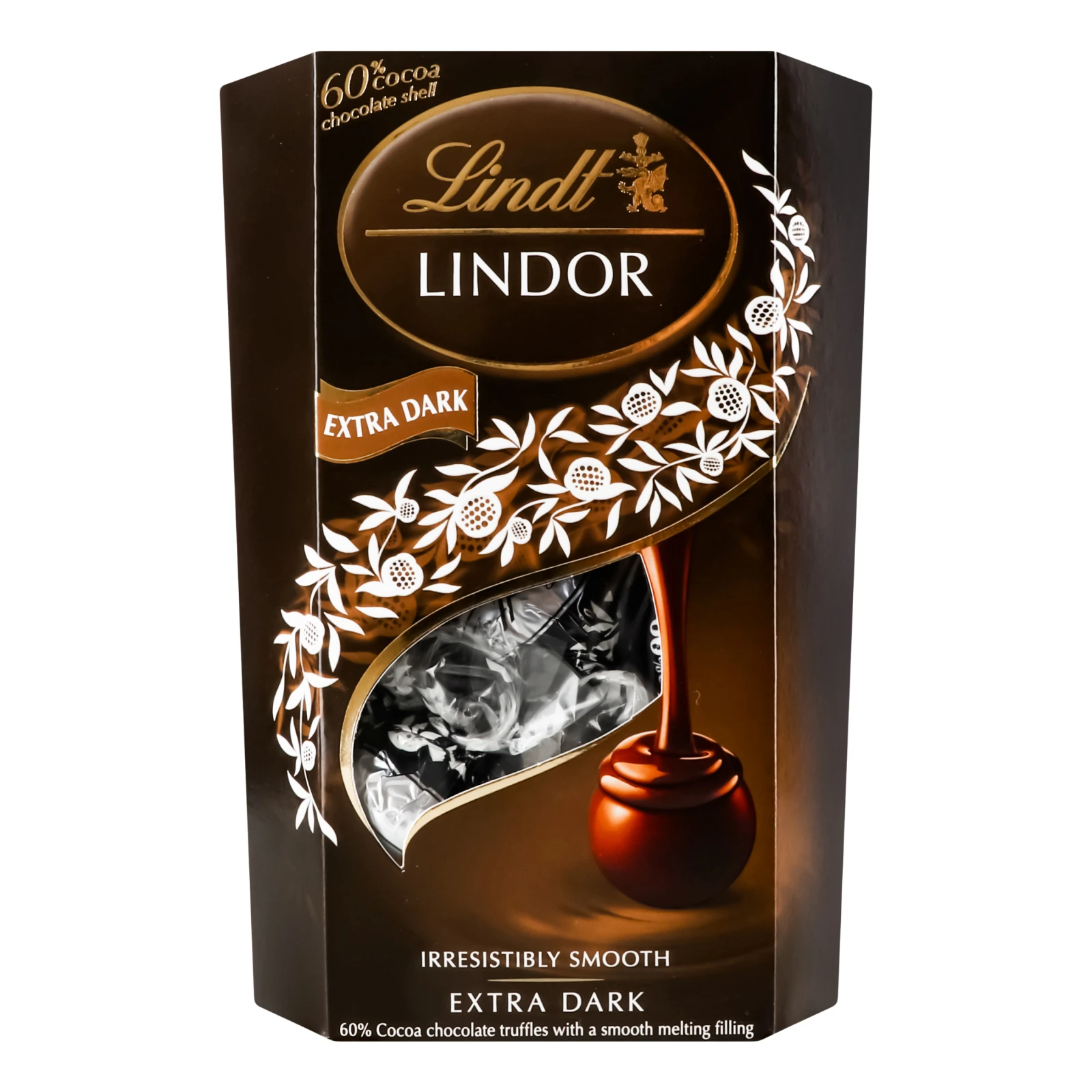 Цукерки Lindt Lindor Extra Dark шоколадні 60% 200г Фото навігації №:1
