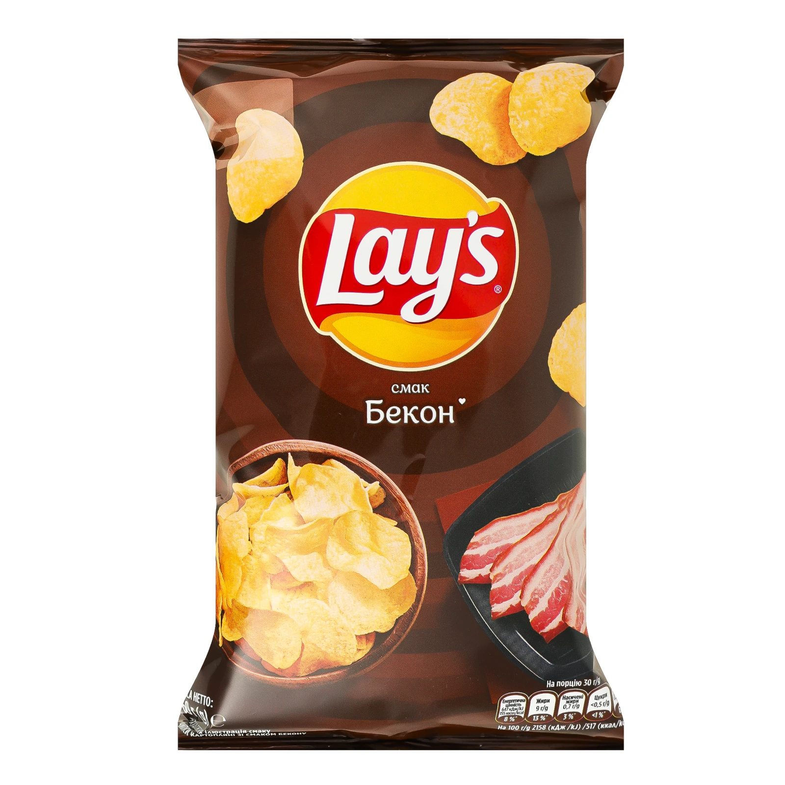 Чипси картопляні Lay's Бекон 60г Фото №:1