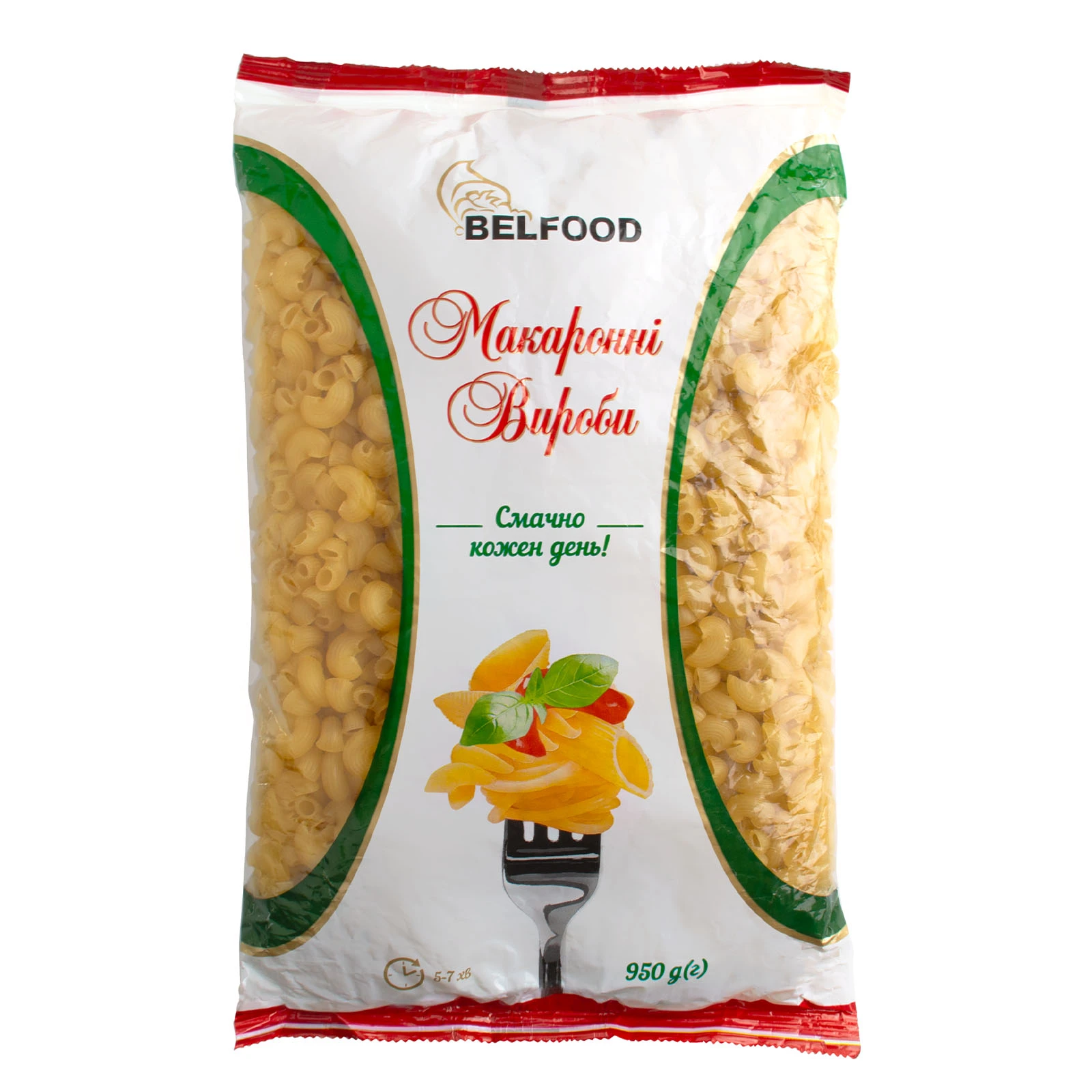 Макарони Belfood 950г ріжка рифлена Фото №:1