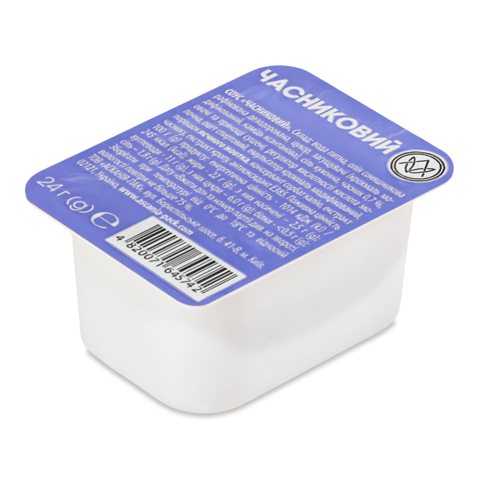 Соус Ascania-pack 24г часниковий Фото №:1