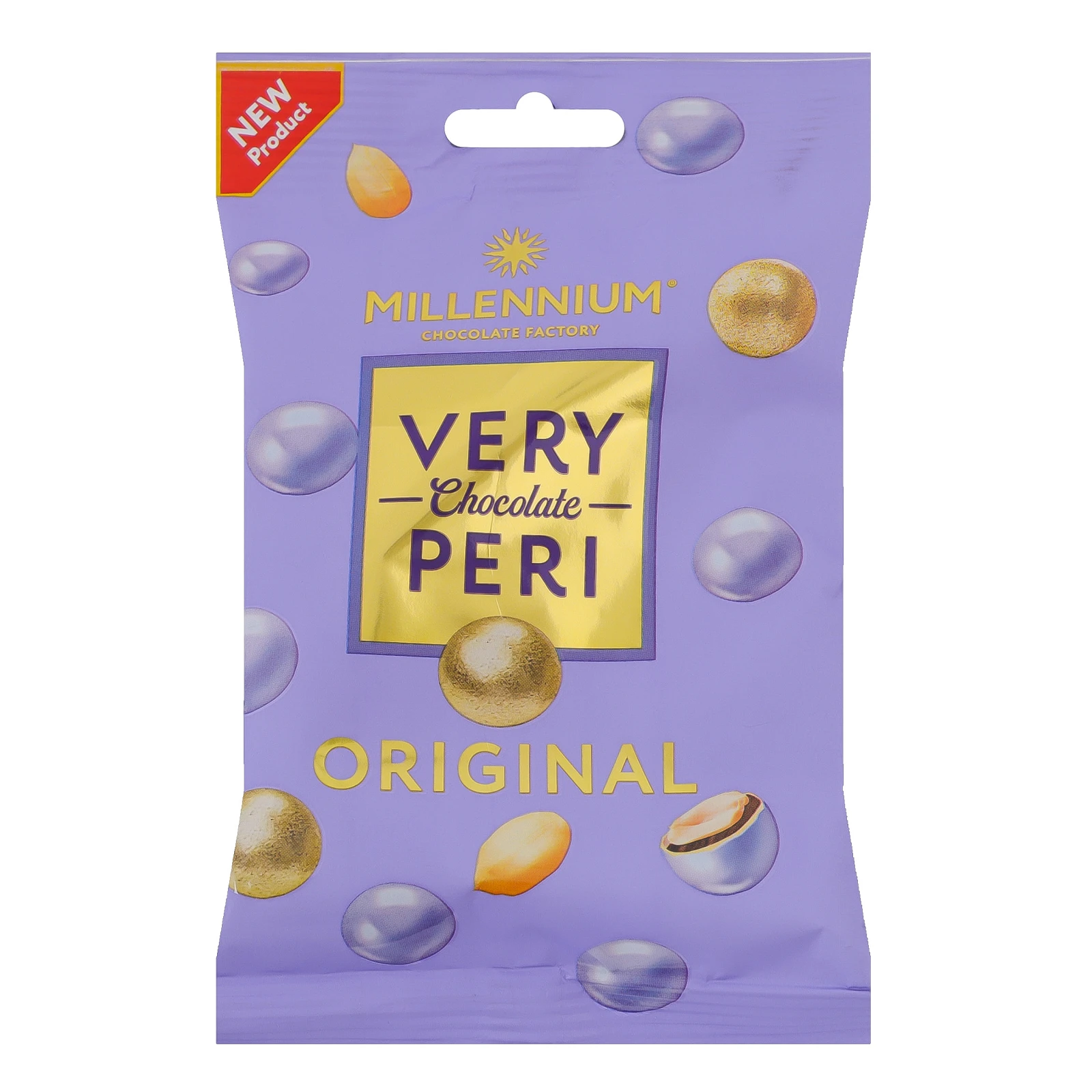 Драже Millennium Very Peri Original Арахіс у молочному шоколаді та кольоровій глазурі 100г Фото №:1