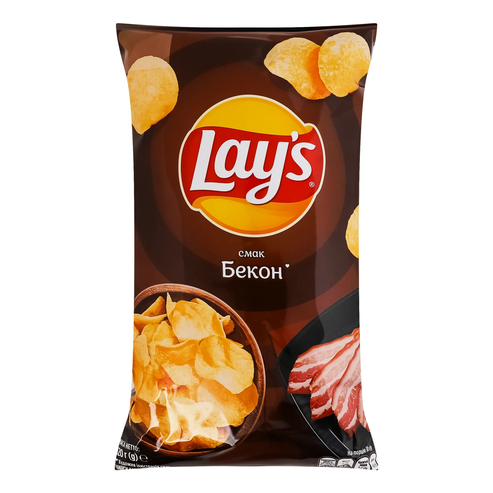 Чипси Lay's картопляні зі смаком Бекон 120г