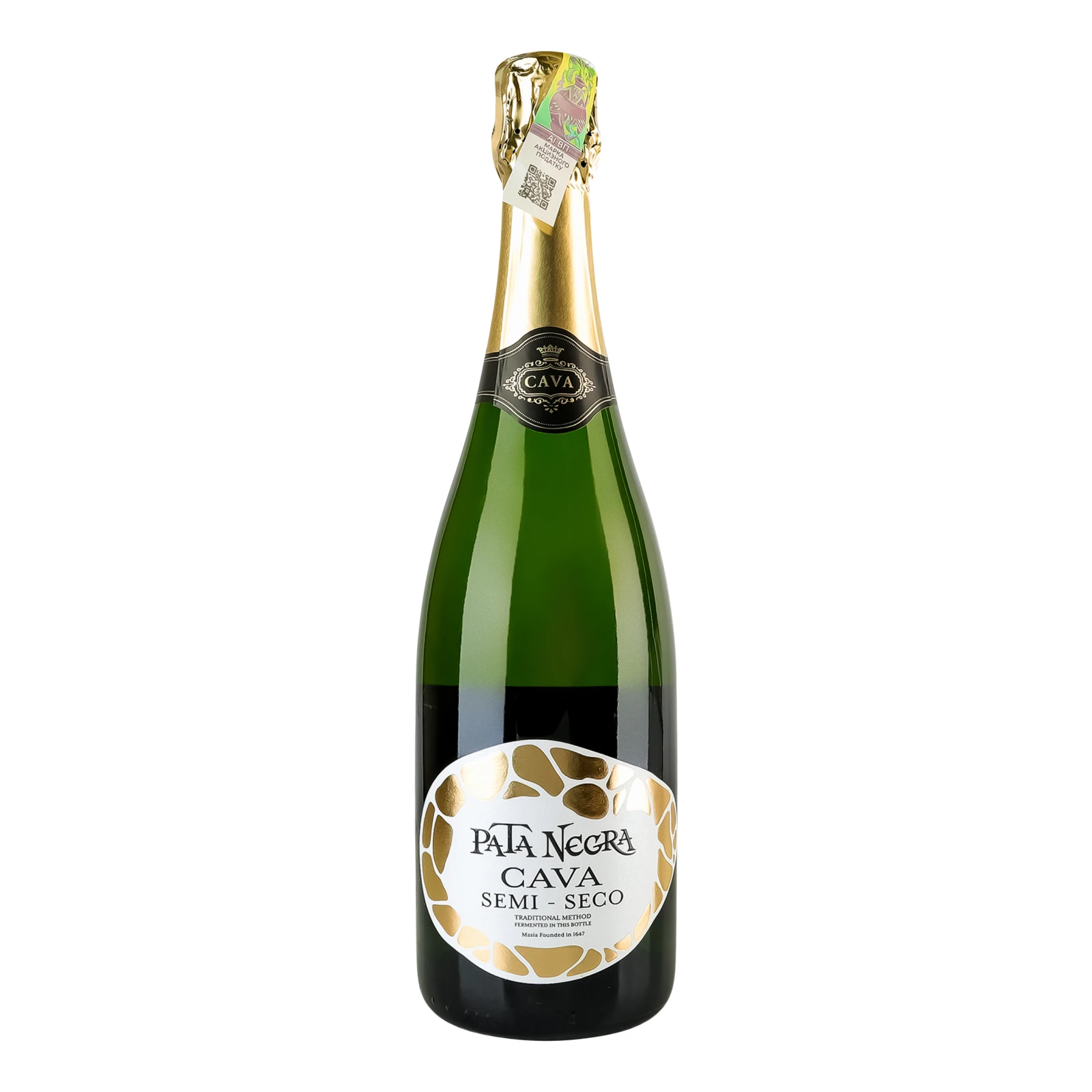Вино ігристе Pata Negra Cava біле напівсухе 11.5% 0.75л