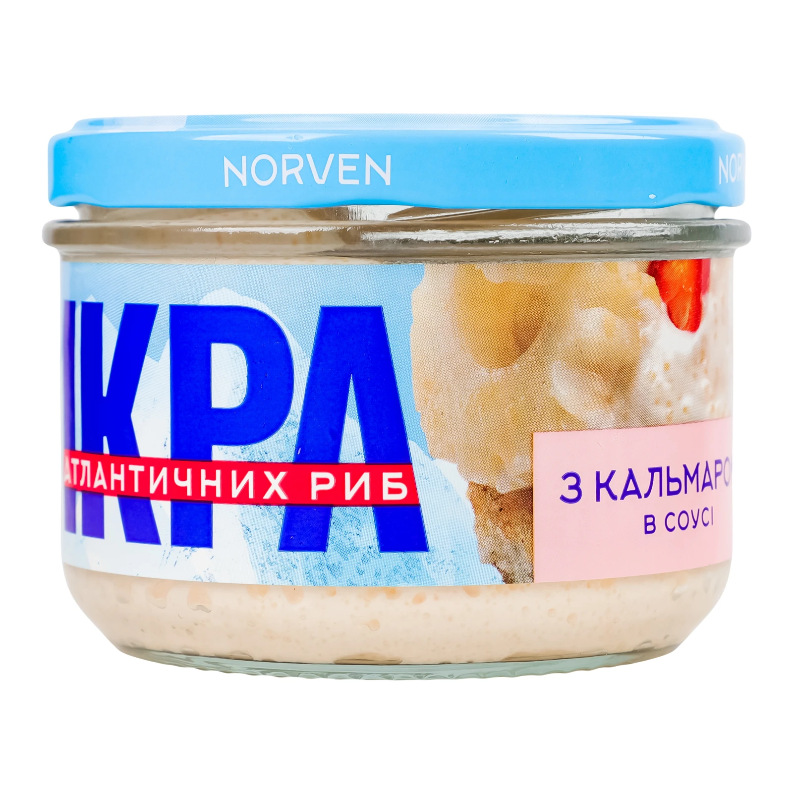 Ікра атлантичних риб Norven з кальмаром в соусі пастеризована 160г Фото №:1