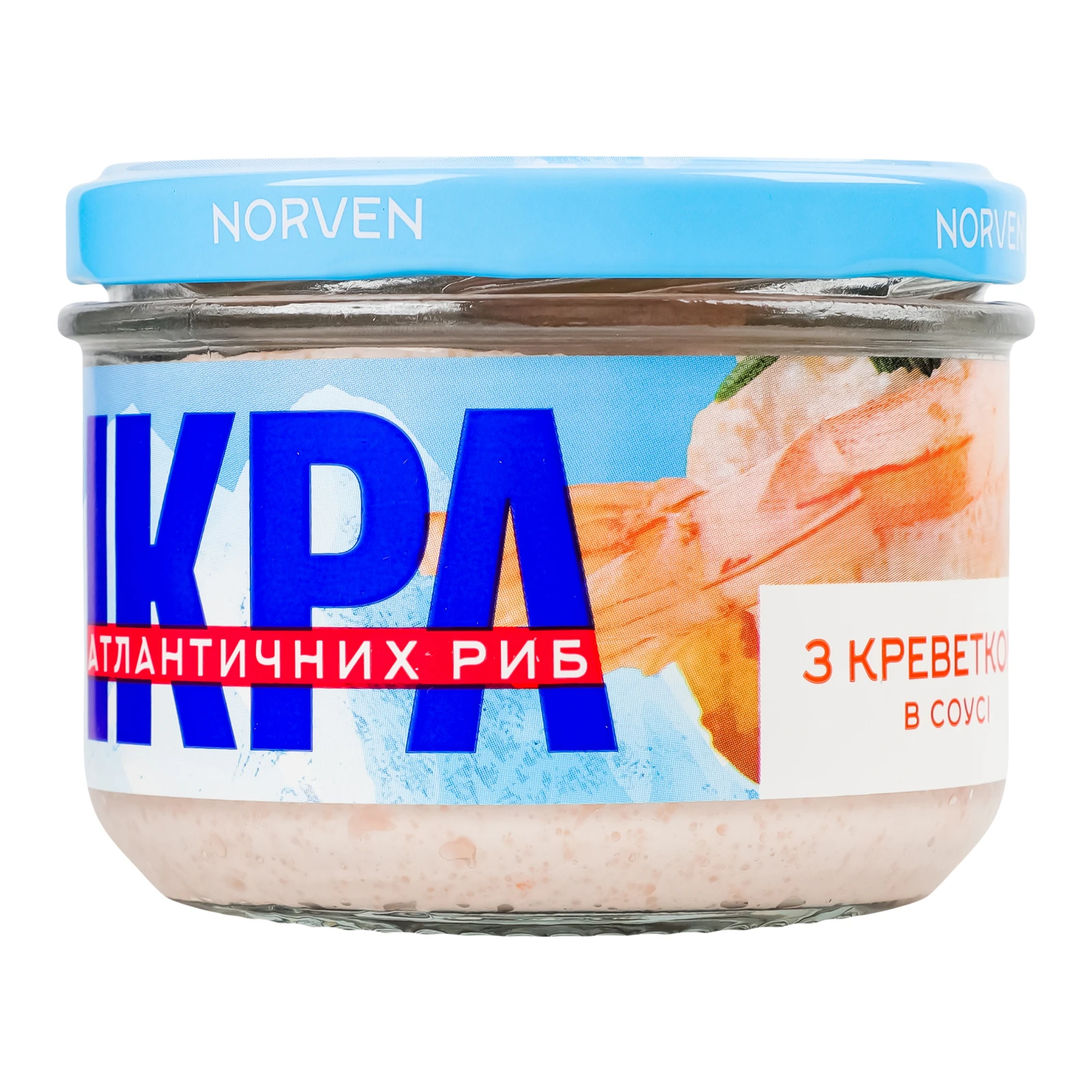 Ікра атлантичних риб Norven в білому соусі з креветкою 160г Фото №:1