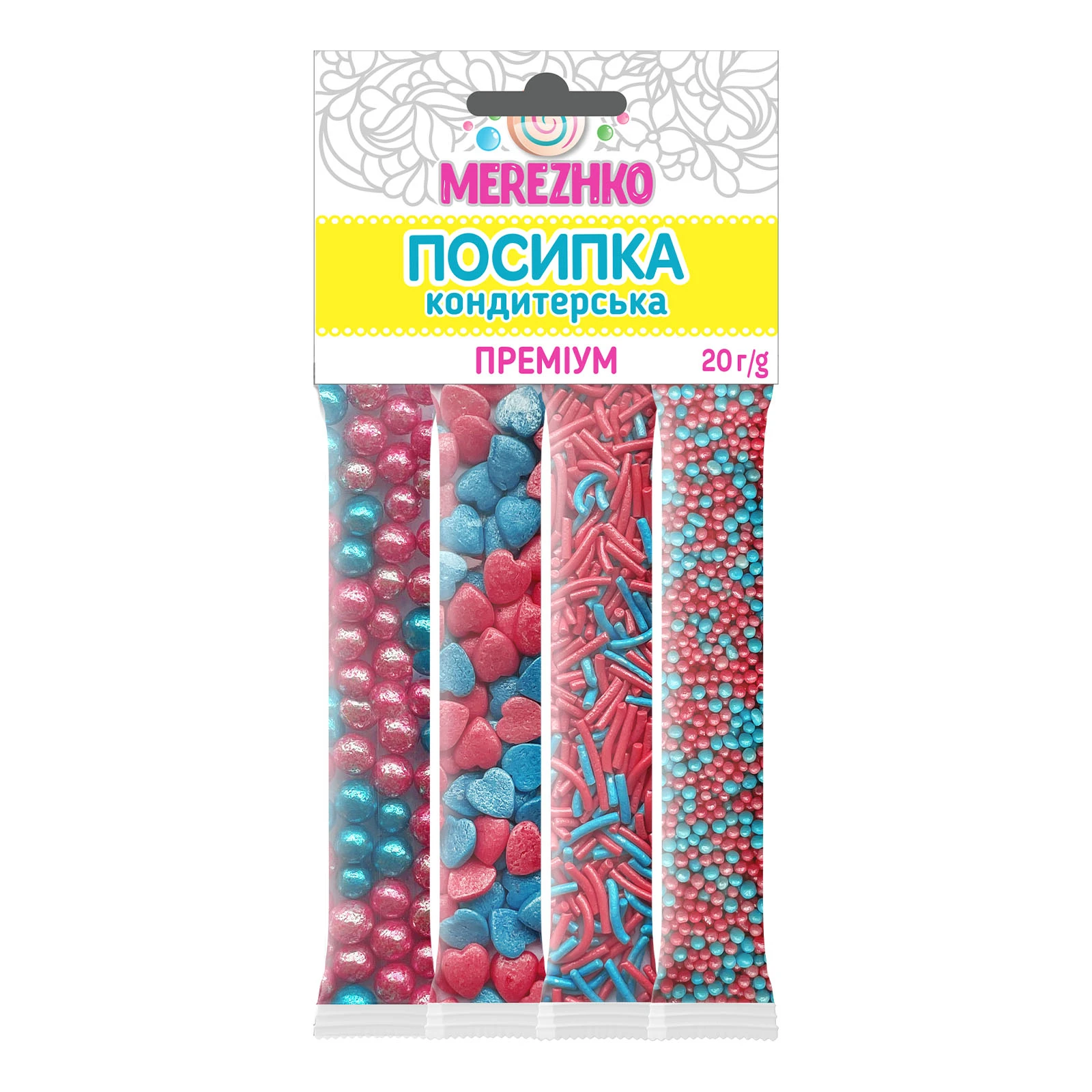 Посипка кондитерська Merezhko 20г Преміум Mix Фото навігації №:1