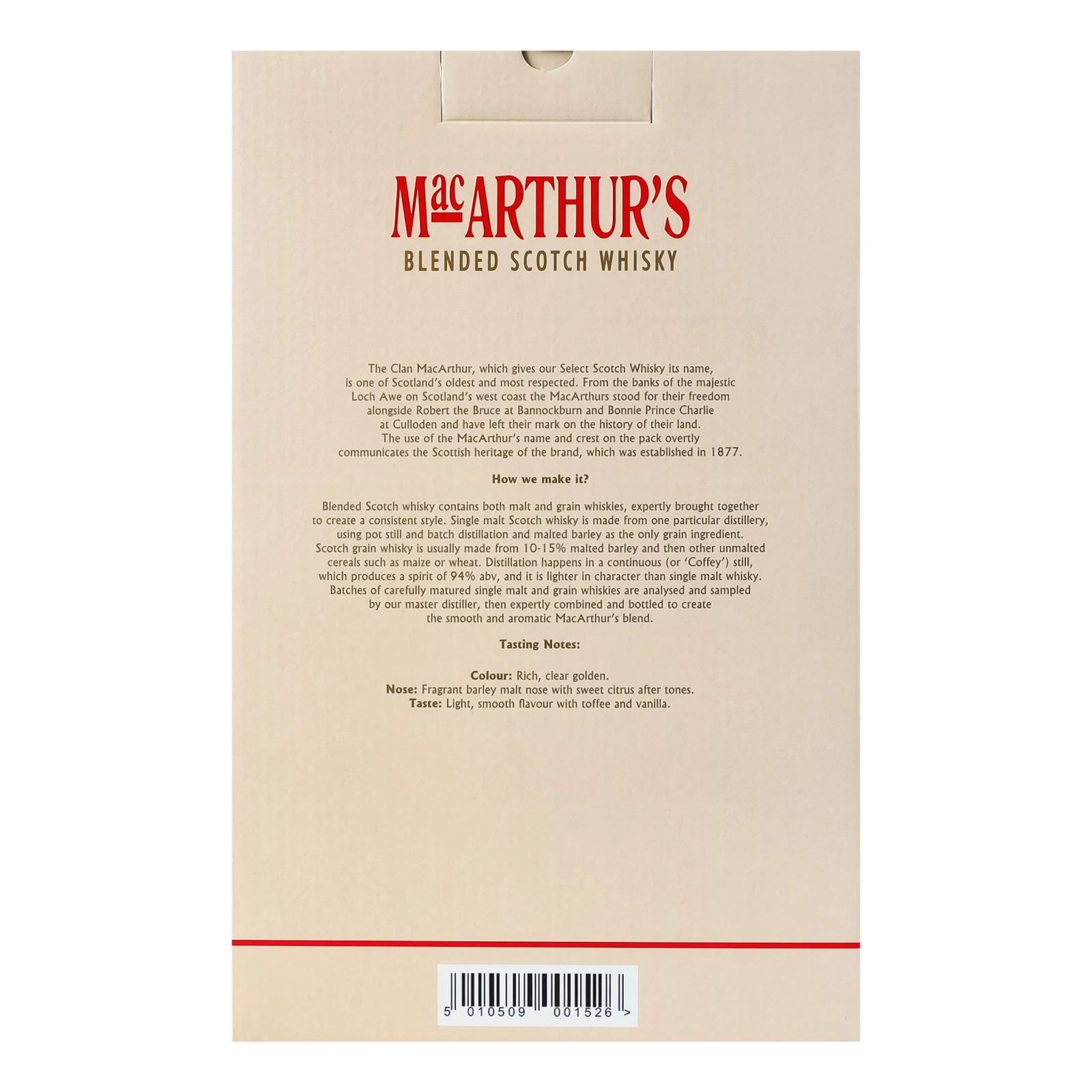 Набір MacArthur's Віскі 40% 0.7л + 1 склянка Фото №:2